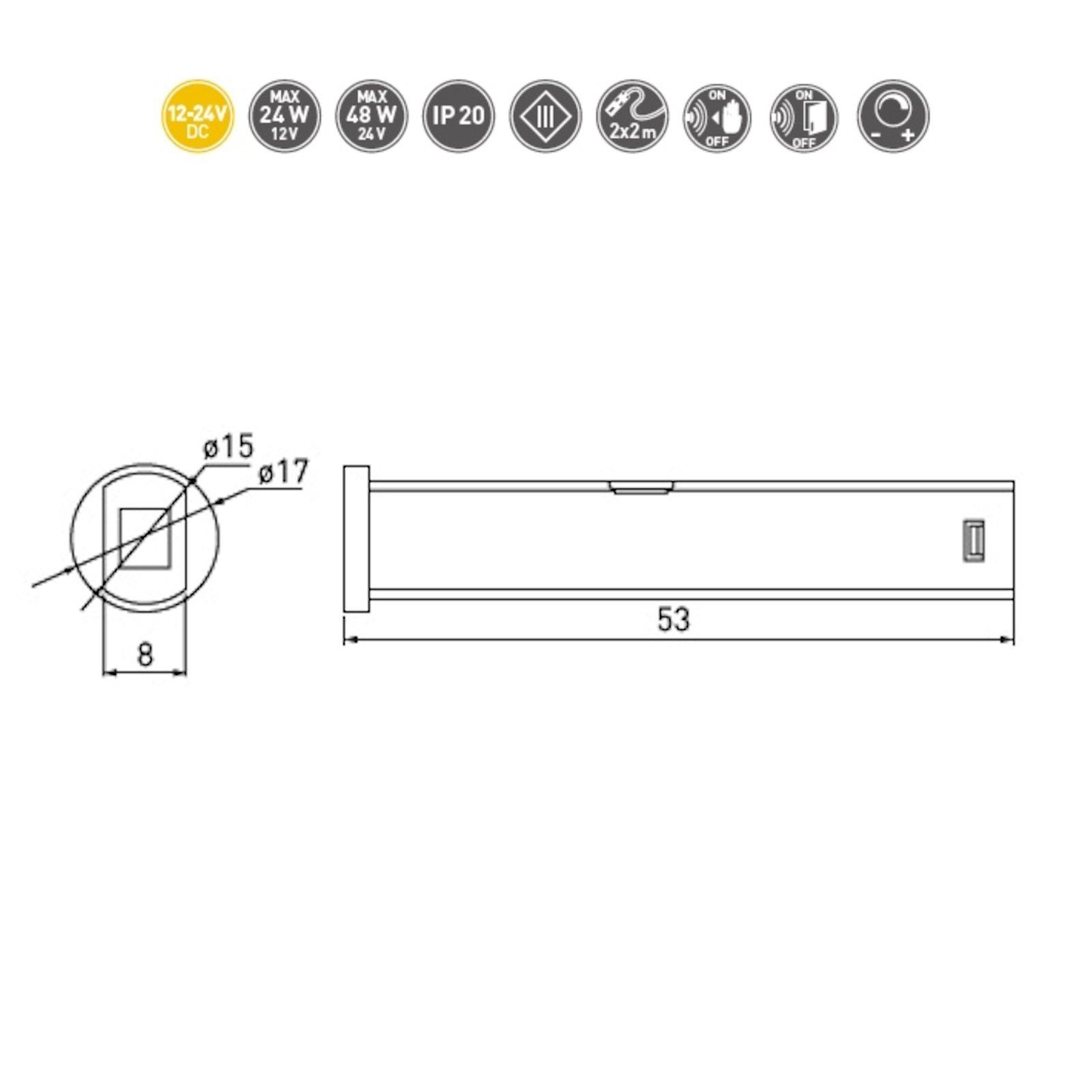SO-TECH® Lichtschalter Einbausensor mit 2 Schaltfunktionen für Tür- / Handbewegung (2-St), 2 IR Sensoren schwarz, ohne Trafo