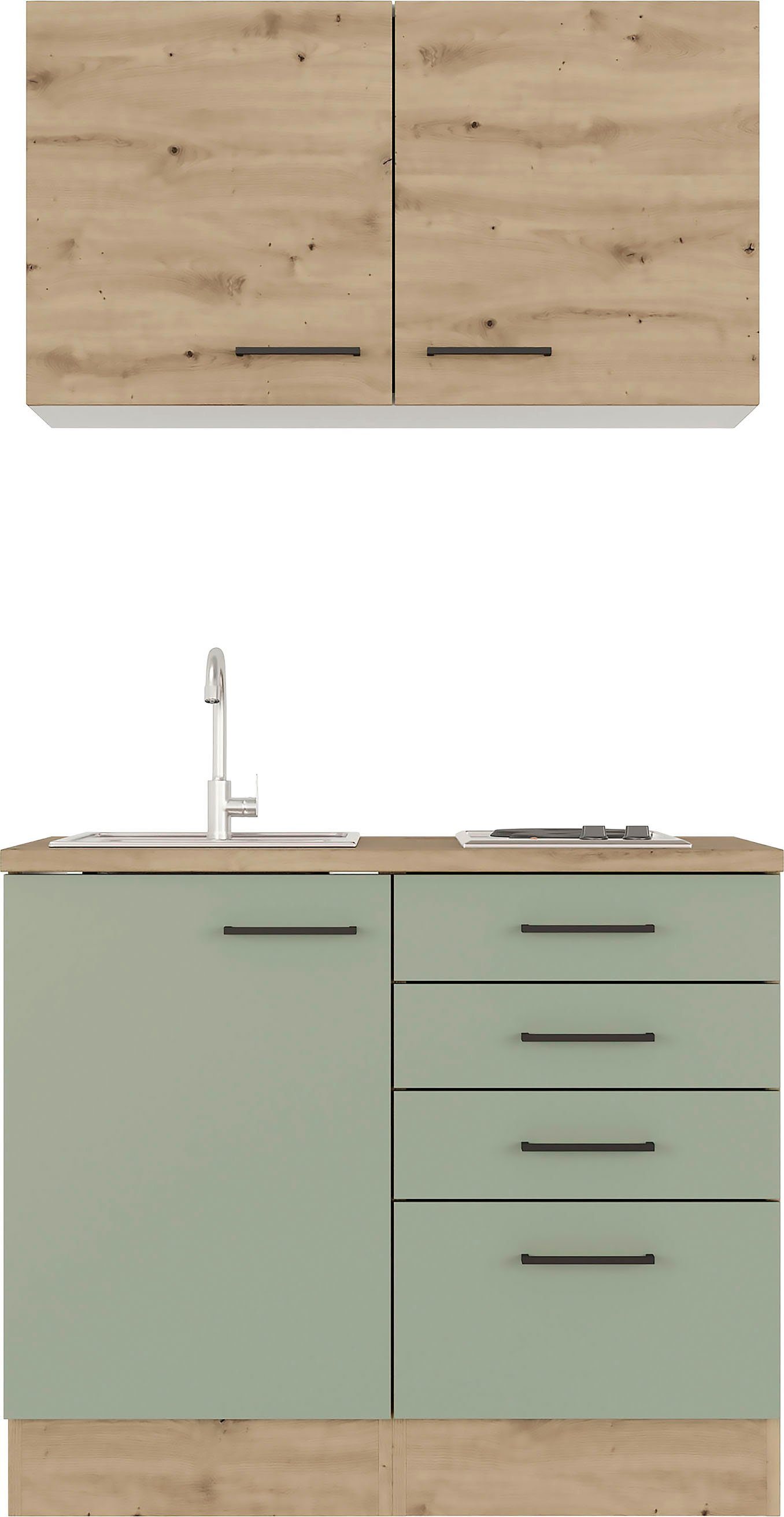 Flex-Well Küchenzeile Cara, mit E-Geräten, Gesamtbreite 100 cm, in weiten Farben erhältlich