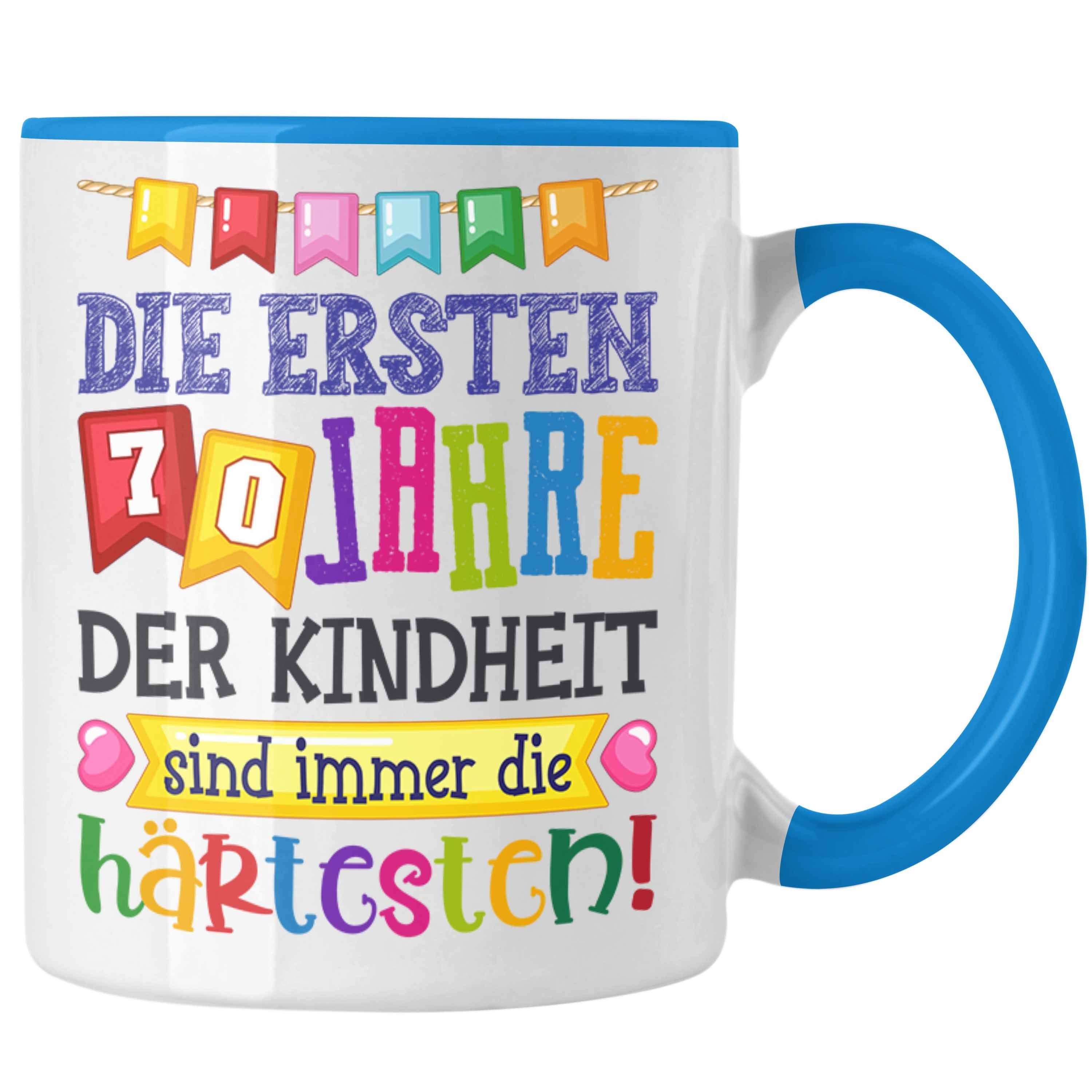 Geburtstag Tasse Opa Lustig Geschenkidee Trendation Blau Oma Tasse 70. - Trendation Geschenk Spruch 70er