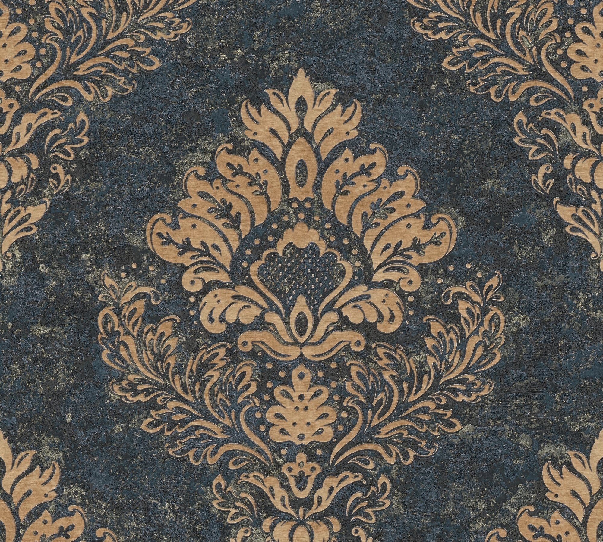 living walls Vliestapete Livingwalls Metropolitan Stories 2, Barock Tapete, blau, gold 379012