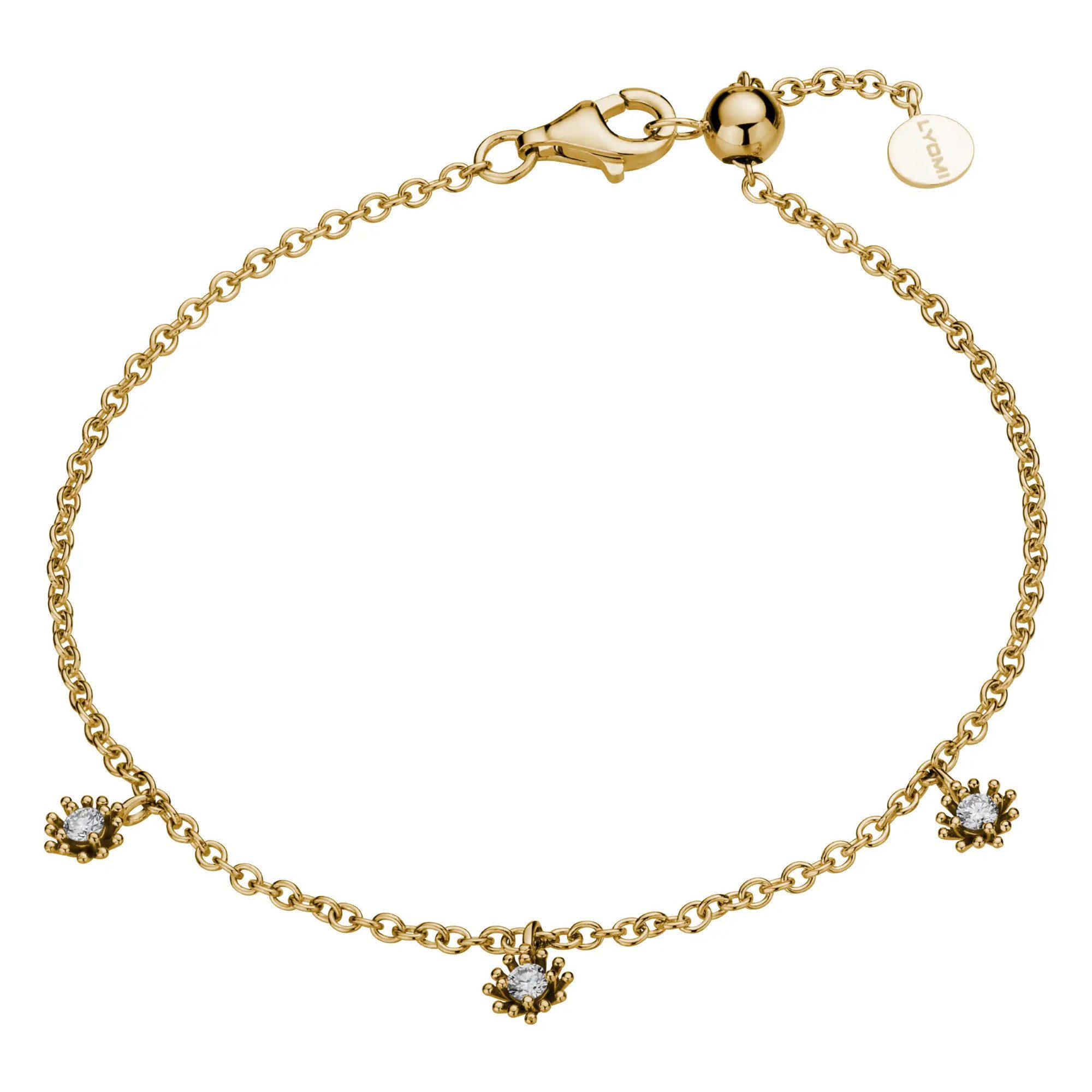 LYOMI Armband 585/- Gelbgold 3 synth. Diam. 0,12ct.