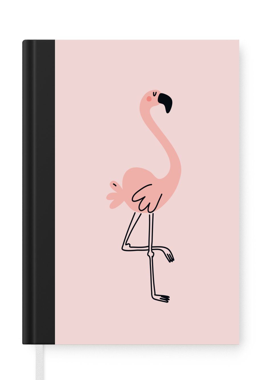 MuchoWow Notizbuch Flamingo - Rosa - Illustration - Handarbeit - Kinder - Mädchen, Journal, Merkzettel, Tagebuch, Notizheft, A5, 98 Seiten, Haushaltsbuch