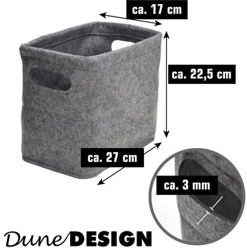 DuneDesign Aufbewahrungskorb 2x FILZ Toilettenpapier Aufbewahrung Box Set, Bad Box für 8 WC Rollen