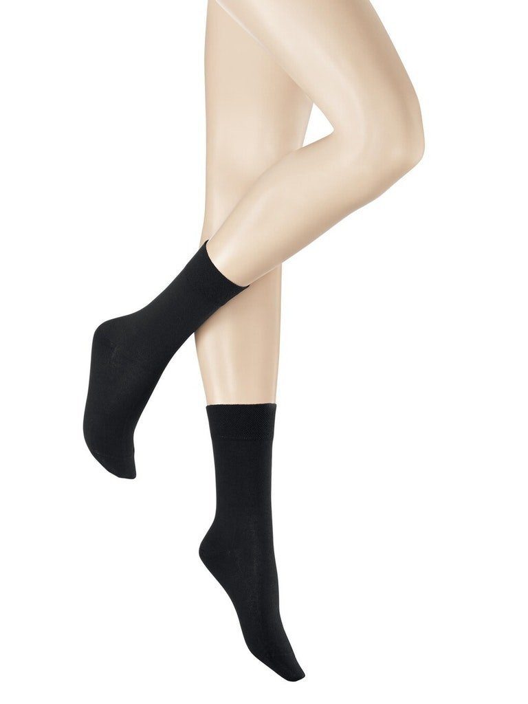 Hudson Feinsöckchen Damen Socke RELAX COTTON (1-Paar) aus hautfreundlicher Baumwolle Schwarz
