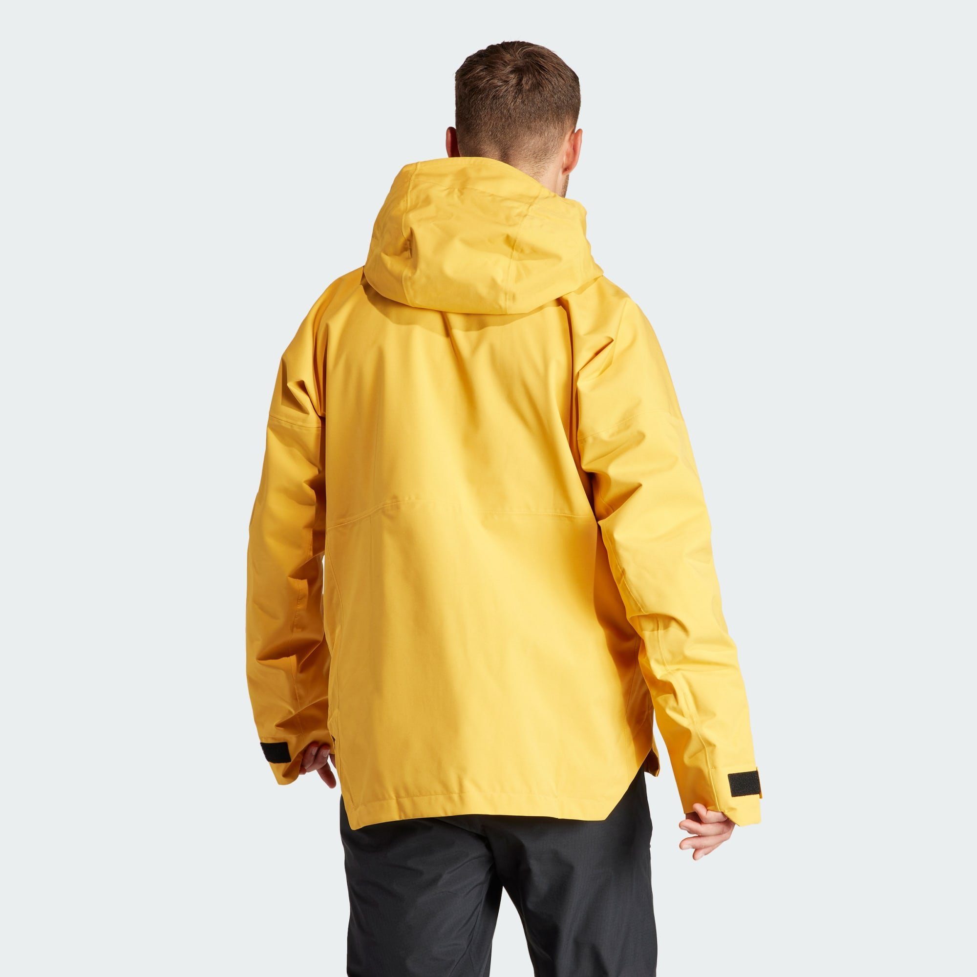 TERREX RAIN.RDY XPERIOR LINED ANORAK, zur adidas helmkompatible Outdoorjacke bis 2L weitenregulierbare, Brust; Reißverschluss Kapuze TERREX