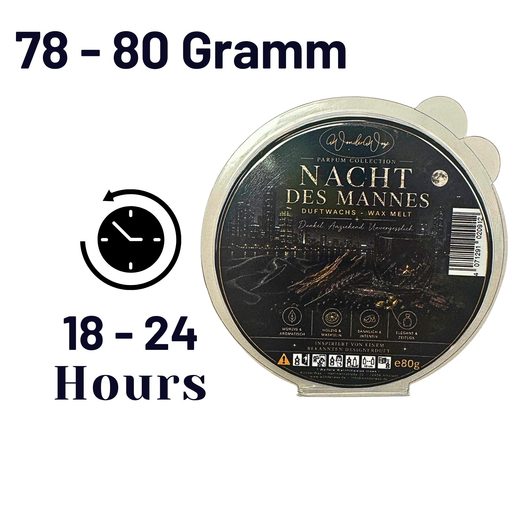 WonderWax Duftwachs WonderWax® Parfume Duftkreis 6 x Duftwachs Ecken Weiß (Die Nacht des Mannes), Duftrichtung: Nacht des Mannes