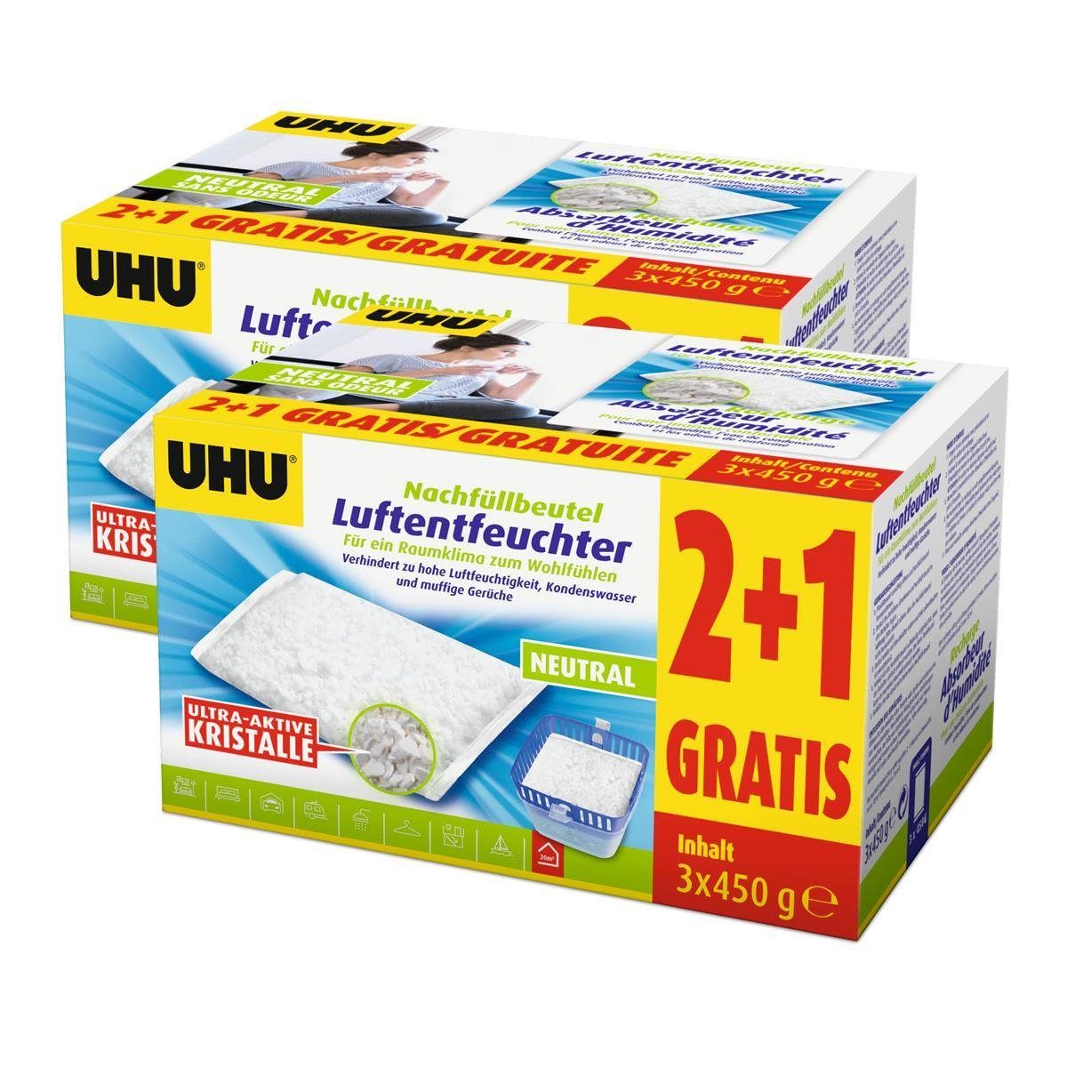 UHU Luftentfeuchter 6x UHU 47135 Luftentfeuchter Nachfüllbeutel 450 gDuftneutral