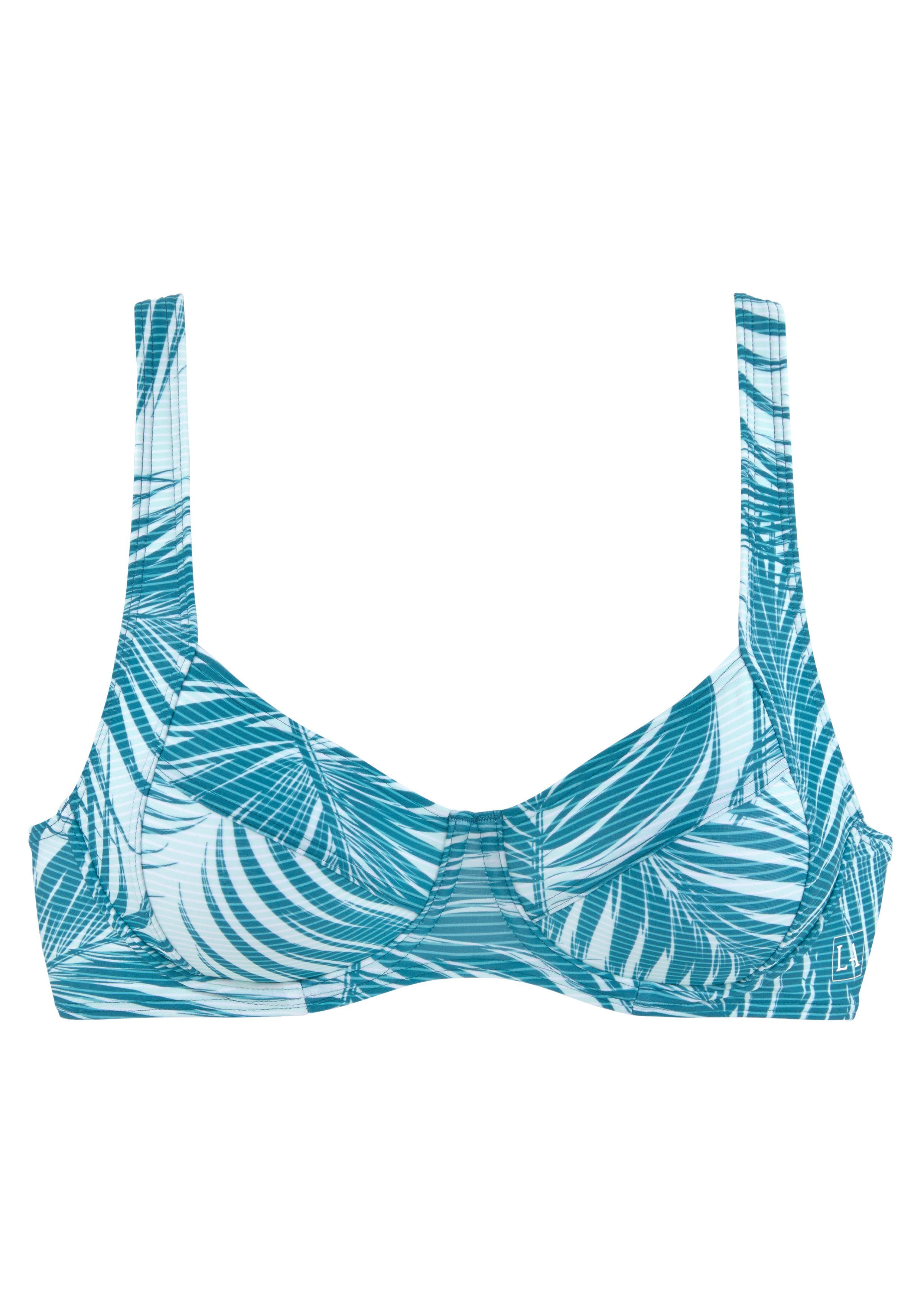 LASCANA ACTIVE Bügel-Bikini-Top Coal, im Mustermix aus Palmen und Streifen günstig online kaufen