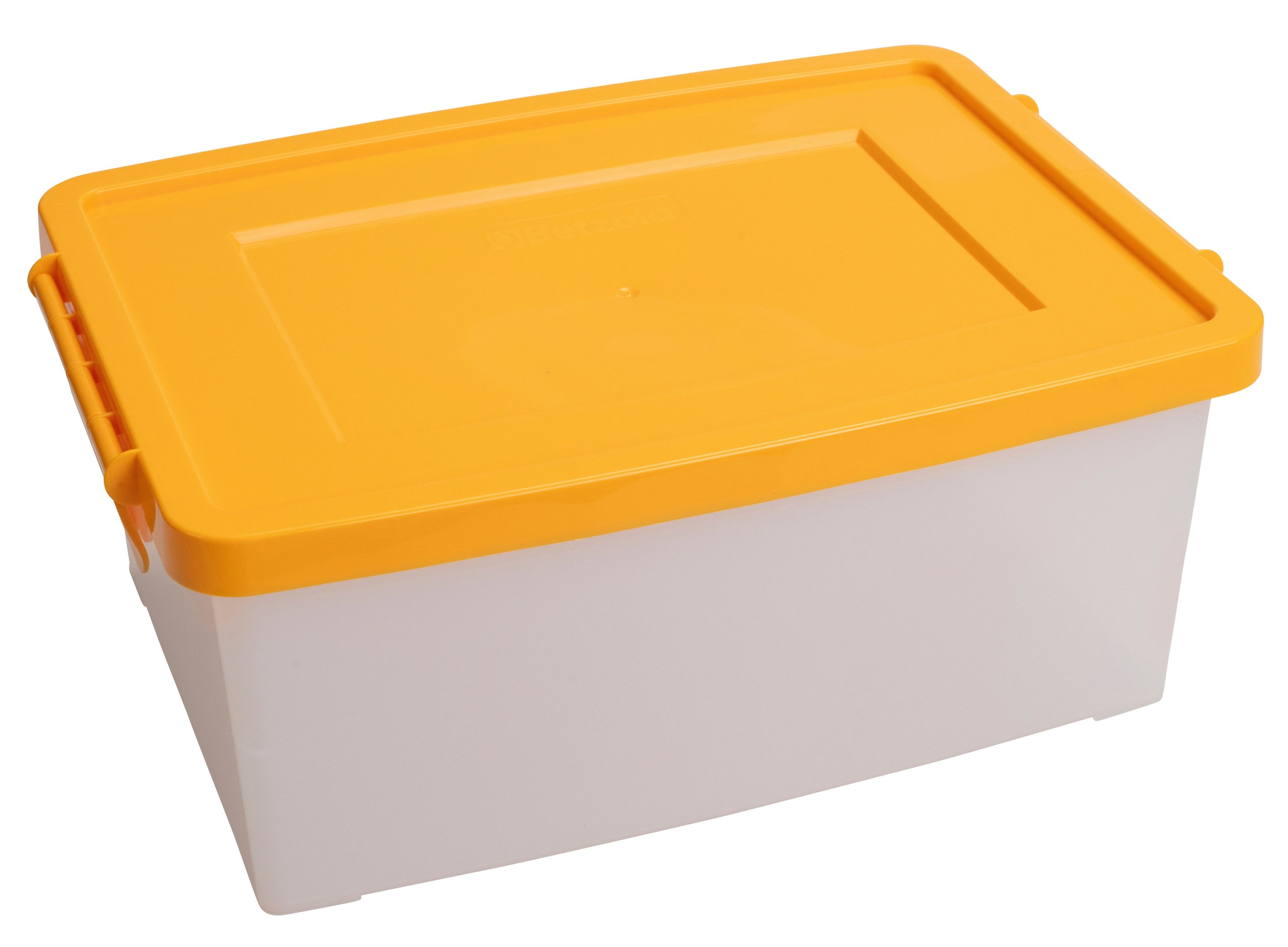 Betzold Aufbewahrungsbox Aufbewahrungsbox, 16 x 39,5 x 27,5 cm, weiß-transparent, farbiger Deck