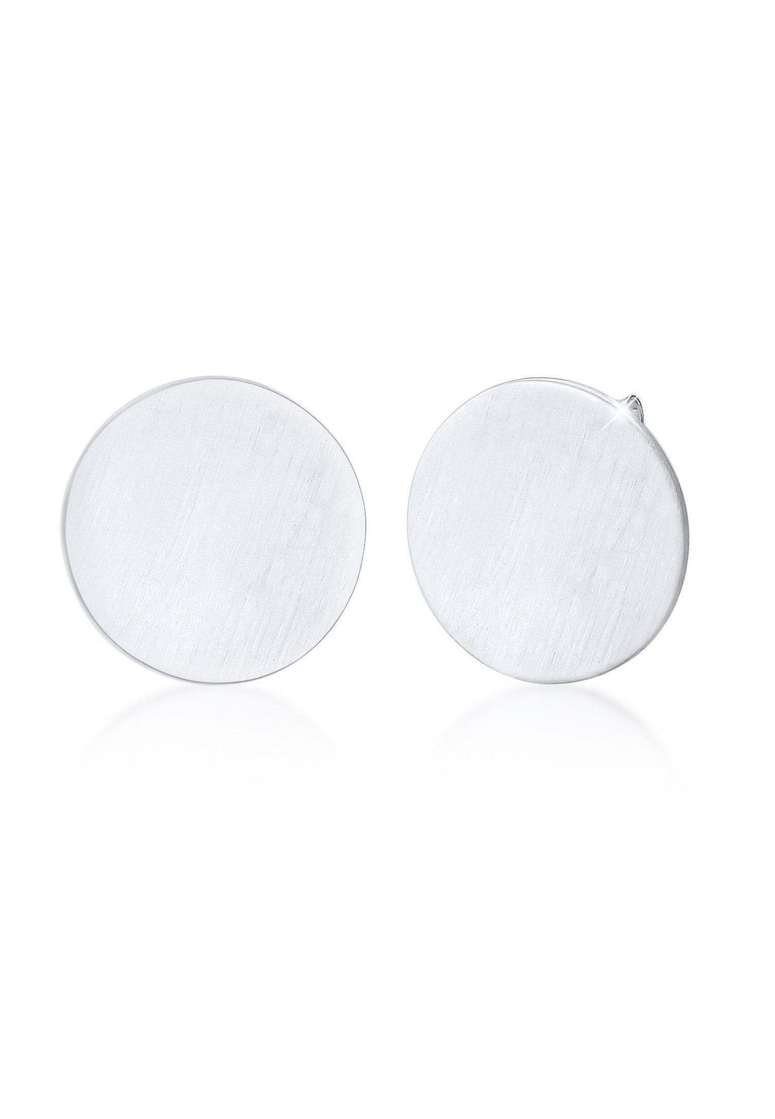 Elli Paar Ohrstecker Ohrstecker Geo Kreis Matt Basic Cool 925er Silber, Geo