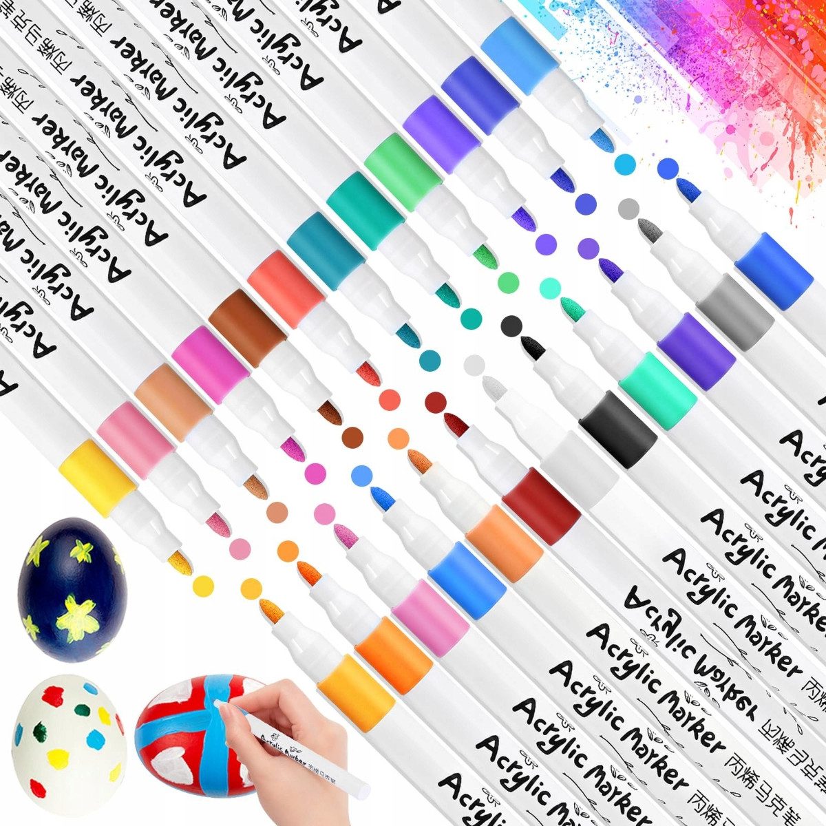 R2 Invest Malstift Acrylmarker 60 Farben wasserbasiert Marker, (60-tlg)