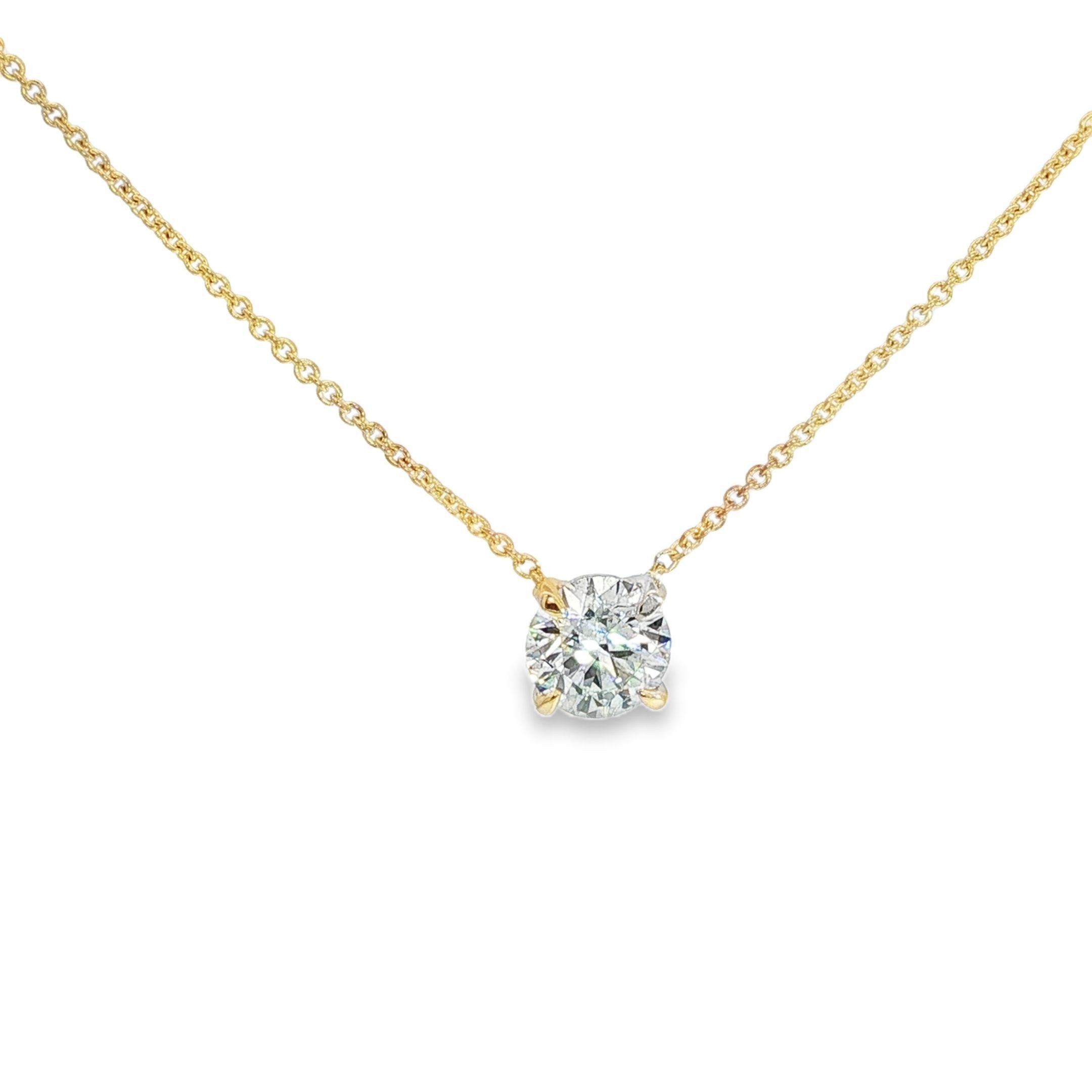 Adam & Eve Kette mit Anhänger LAB-GROWN Diamanten 585/- Gold • 0,50ct oder 1,00ct, Elegante Halskette Damen Gold mit Brillant - Gold Halsketten Luxus