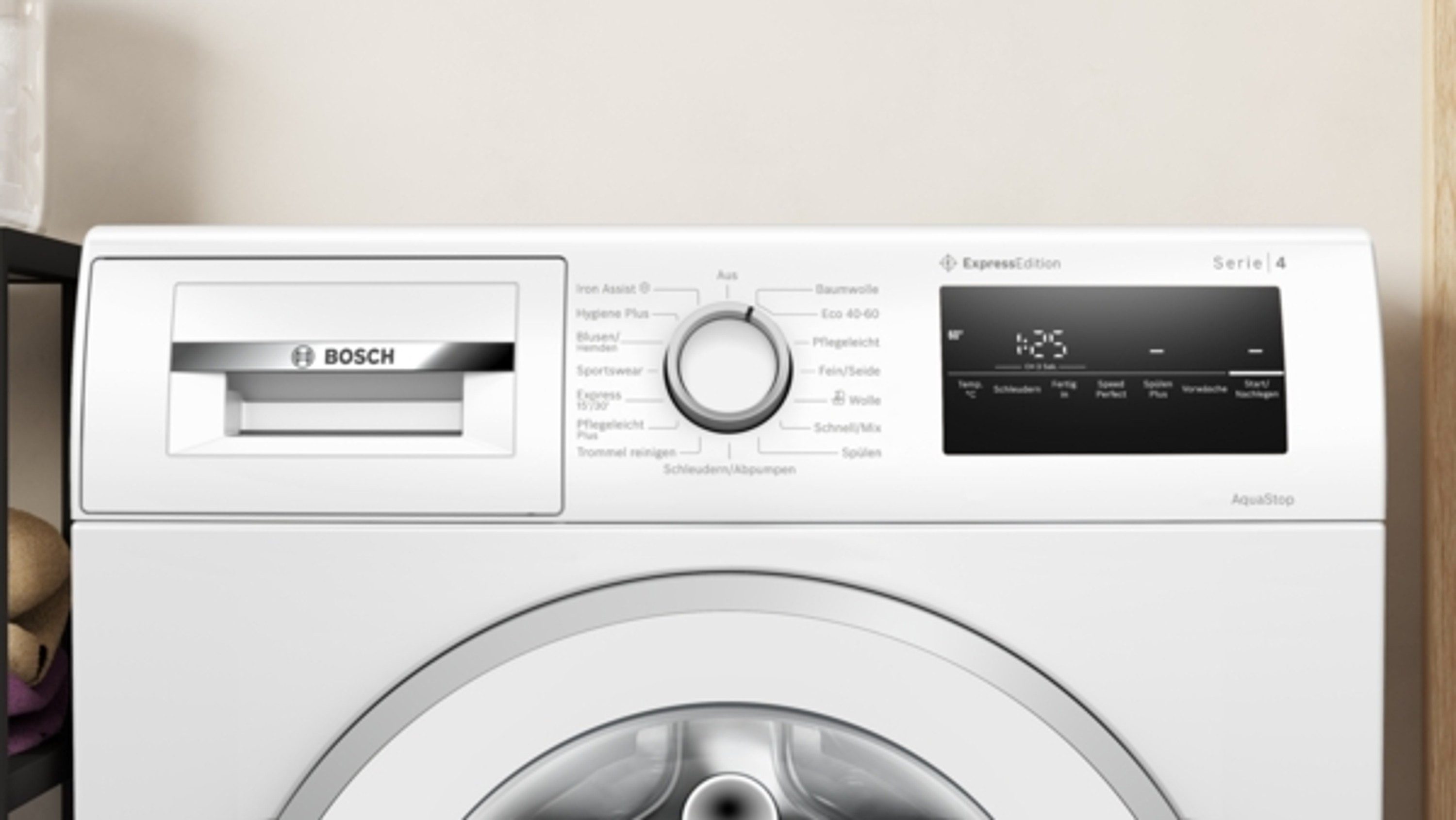 BOSCH Waschmaschine Serie 4 WAN282H5, 8 kg, 1400 U/min, Eco Silence Drive, AquaStop, Nachlegefunktion
