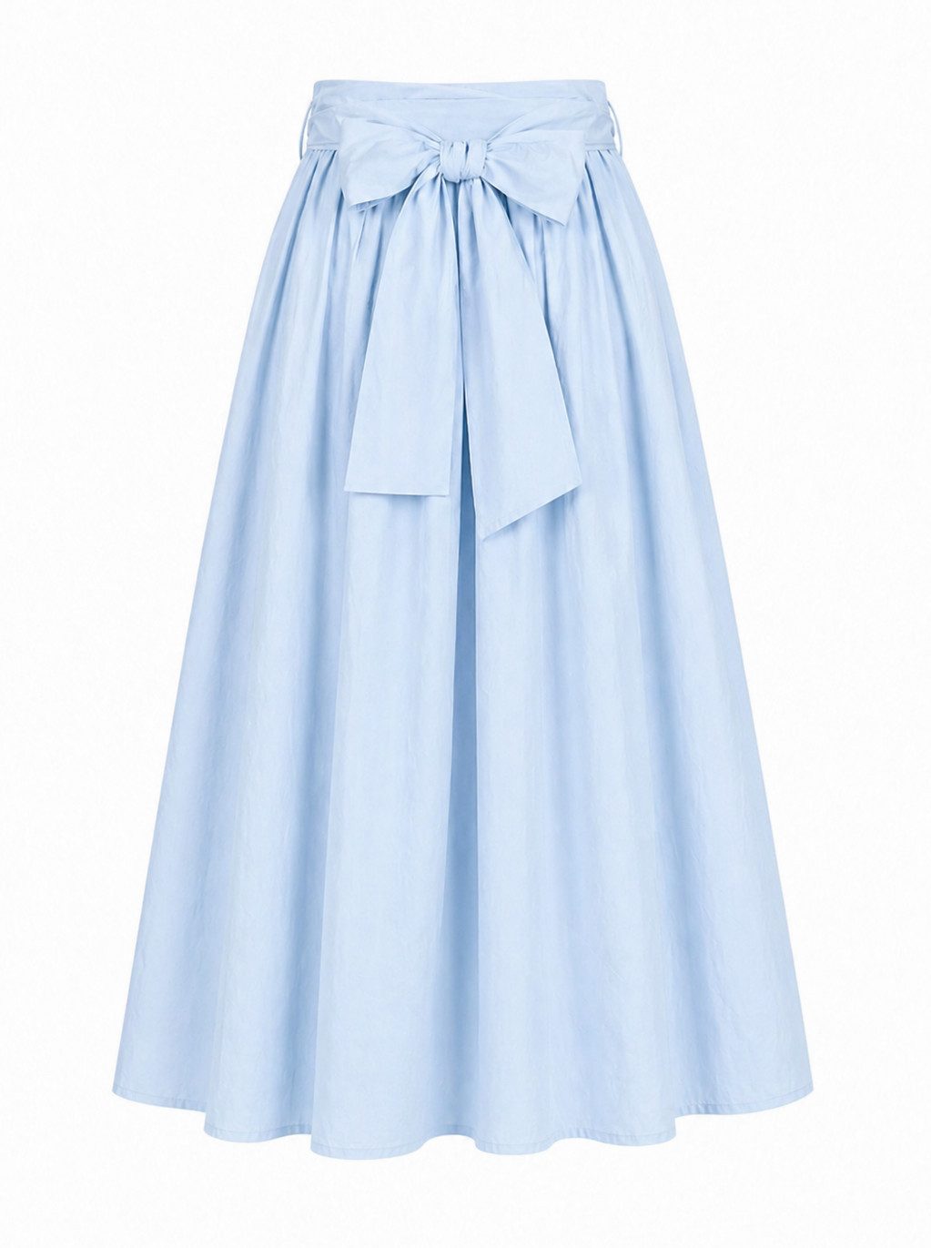 Mississhop A-Linien-Rock Damen Maxi Rock mit Schleife – Baumwollrock mit hohem Bund GR. S/M