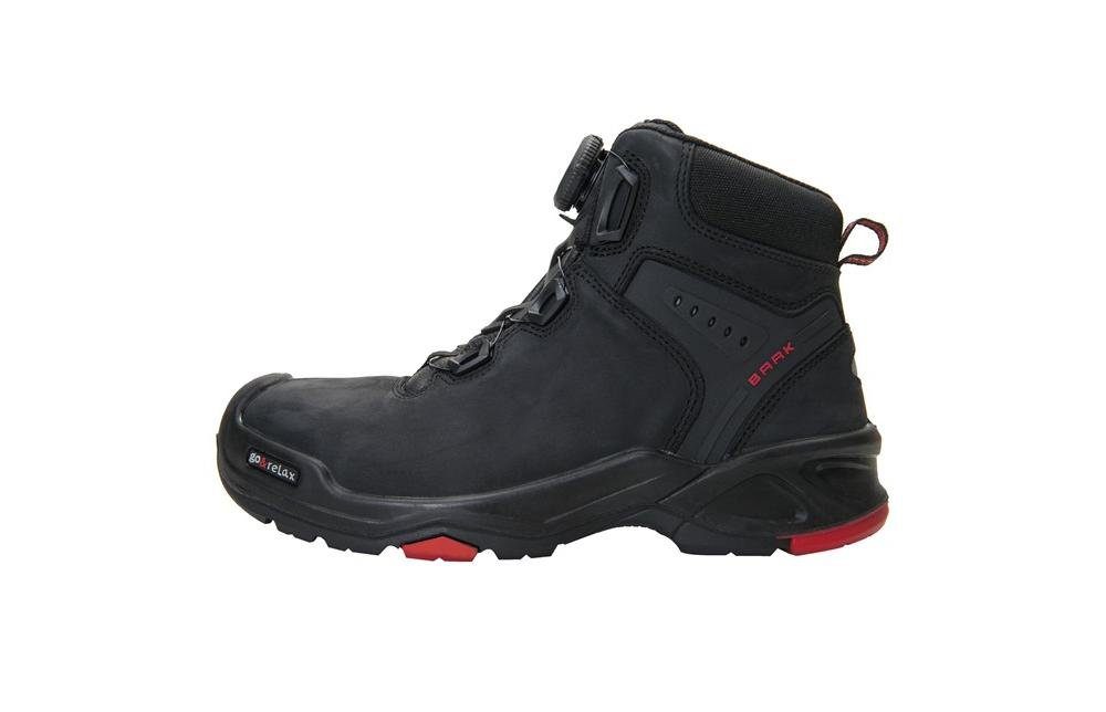 Baak Sicherheitsstiefel HRO SRC schwarz/rot 20345 Braxton ISO 44 Arbeitsschuh Größe EN S3 Rindleder