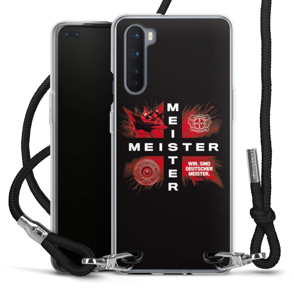 DeinDesign Handyhülle Bayer 04 Leverkusen Meister Offizielles Lizenzprodukt, OnePlus Nord Handykette Hülle mit Band Case zum Umhängen