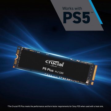 Crucial »P5 Plus 500GB« interne SSD (500 GB) 6600 MB/S Lesegeschwindigkeit, 4000 MB/S Schreibgeschwindigkeit, Playstation 5 kompatibel*, NVMe