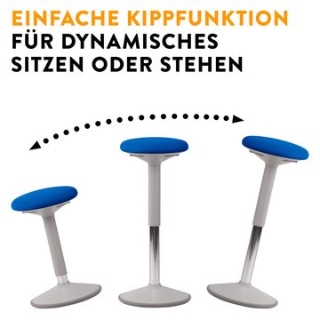 boho office® Stehhilfe, ergonomische Sitzhilfe in Blau-Grau, höhenverstellbar von 56-81 cm