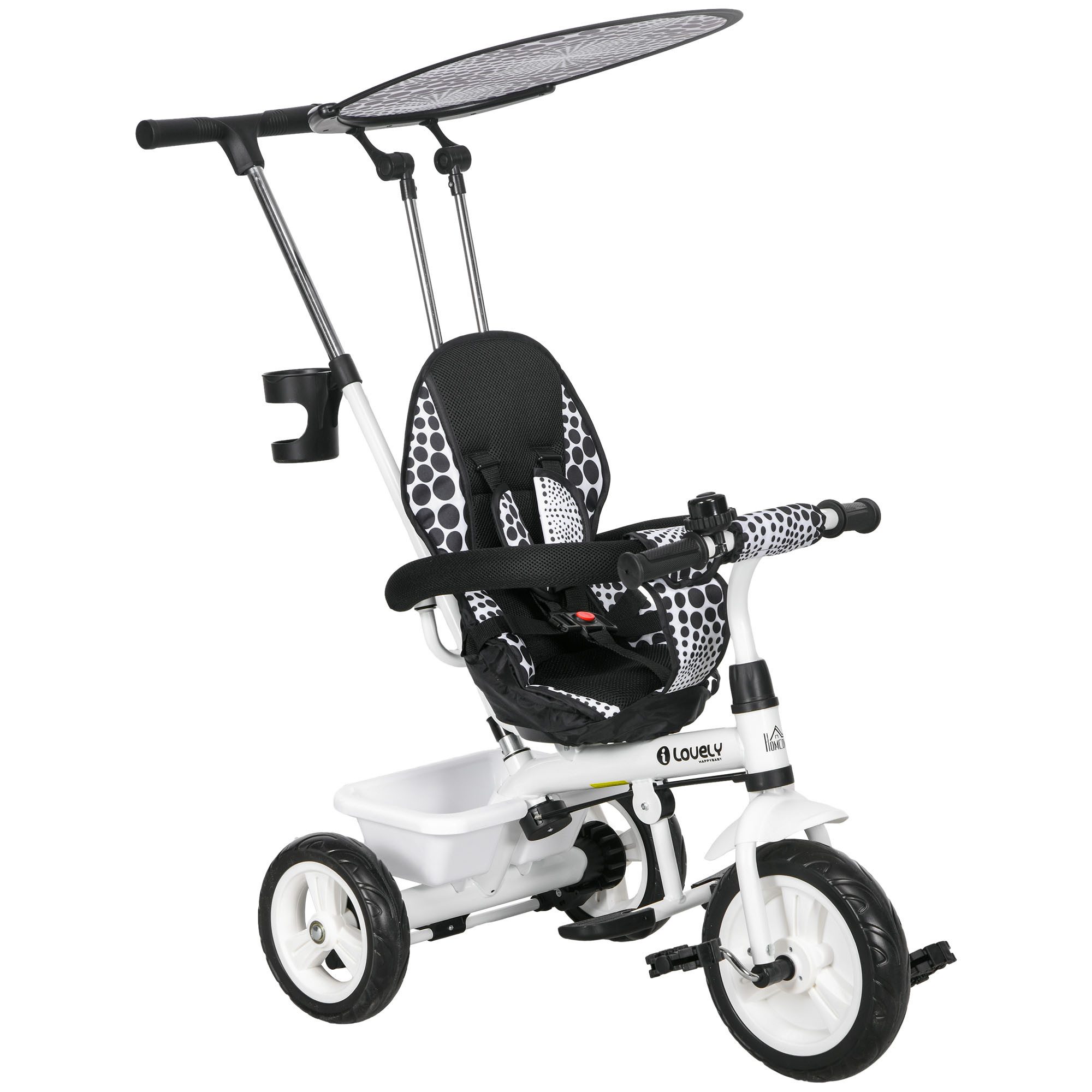 HOMCOM Dreirad 6-in-1 Kinderdreirad mit Schiebestange, günstig online kaufen
