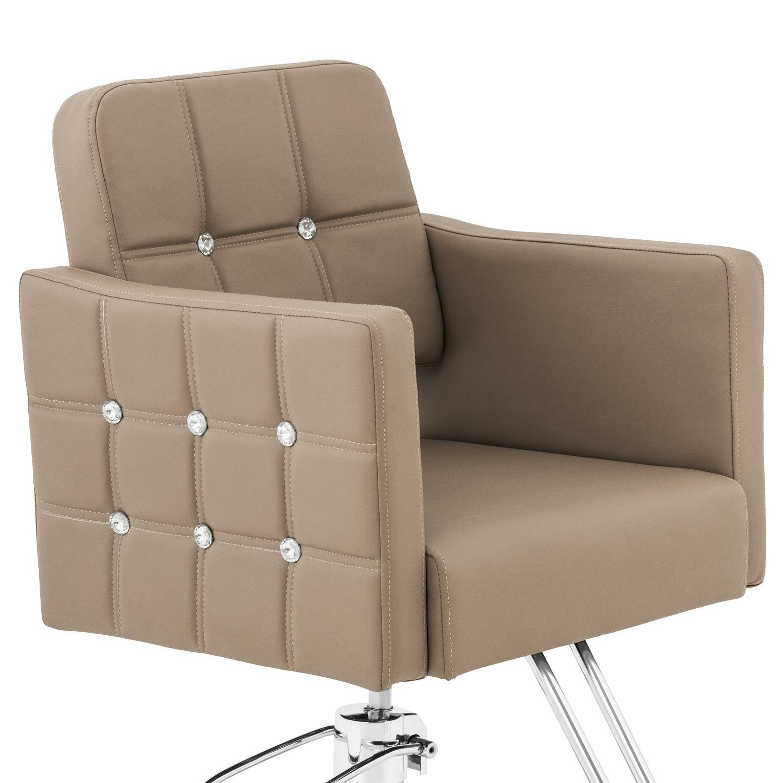 Physa Armlehnstuhl Friseurstuhl mit Fußstütze höhenverstellbar Barber-Stuhl 150 kg Cottam, Hellgrau – Bild 3 von 5
