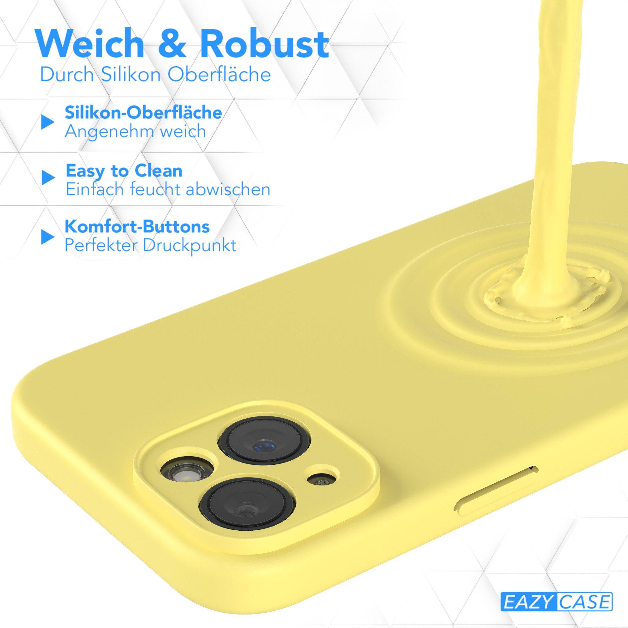 EAZY CASE Handyhülle für Apple iPhone 15 Hülle Silikon 6,1 Zoll, Handy Softcase stoßfest Hülle mit Kameraschutz Bumper Tpuhülle Gelb – Bild 5 von 5