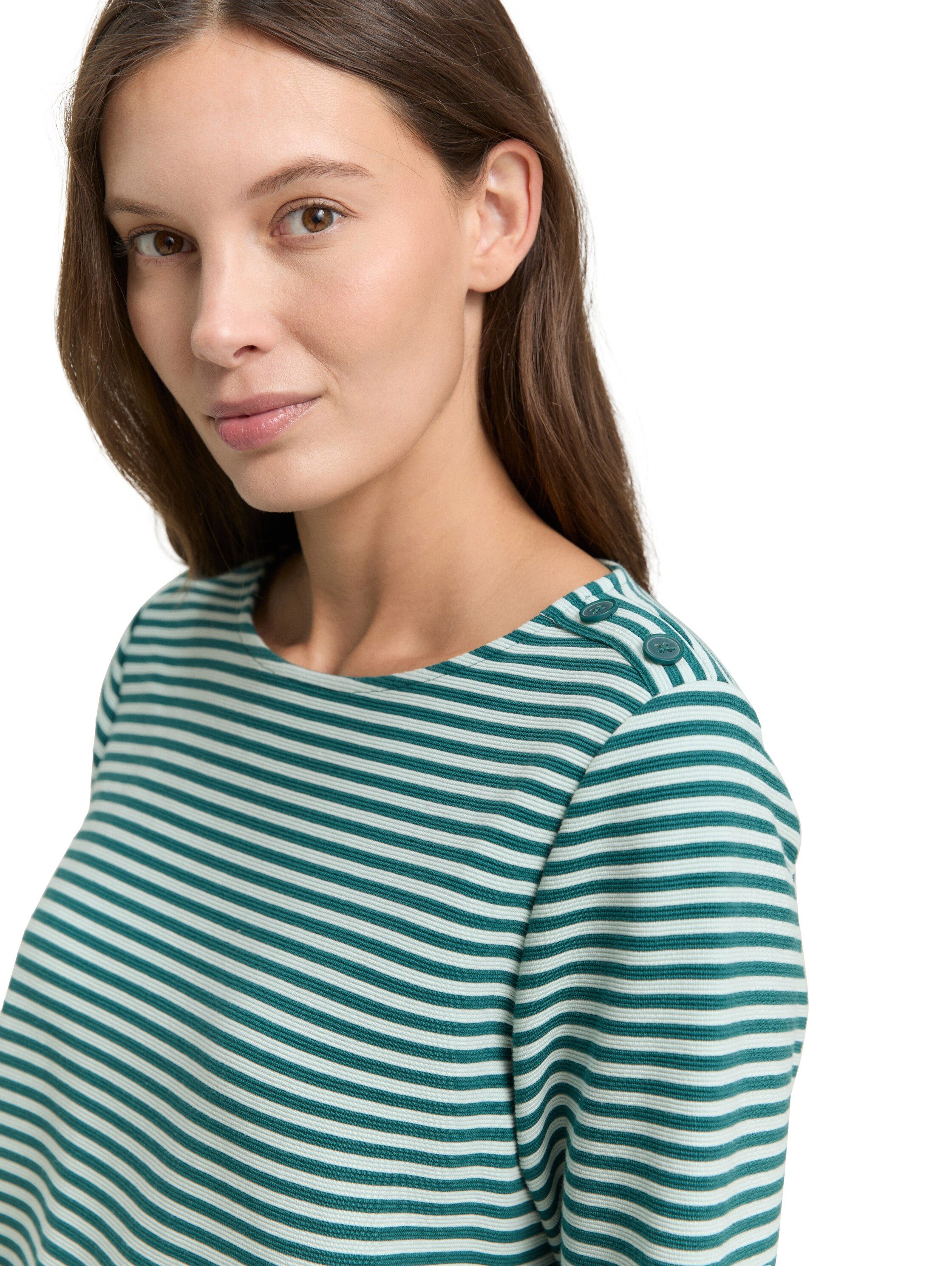TOM TAILOR Langarmshirt Loose mit Knöpfen an der Schulter