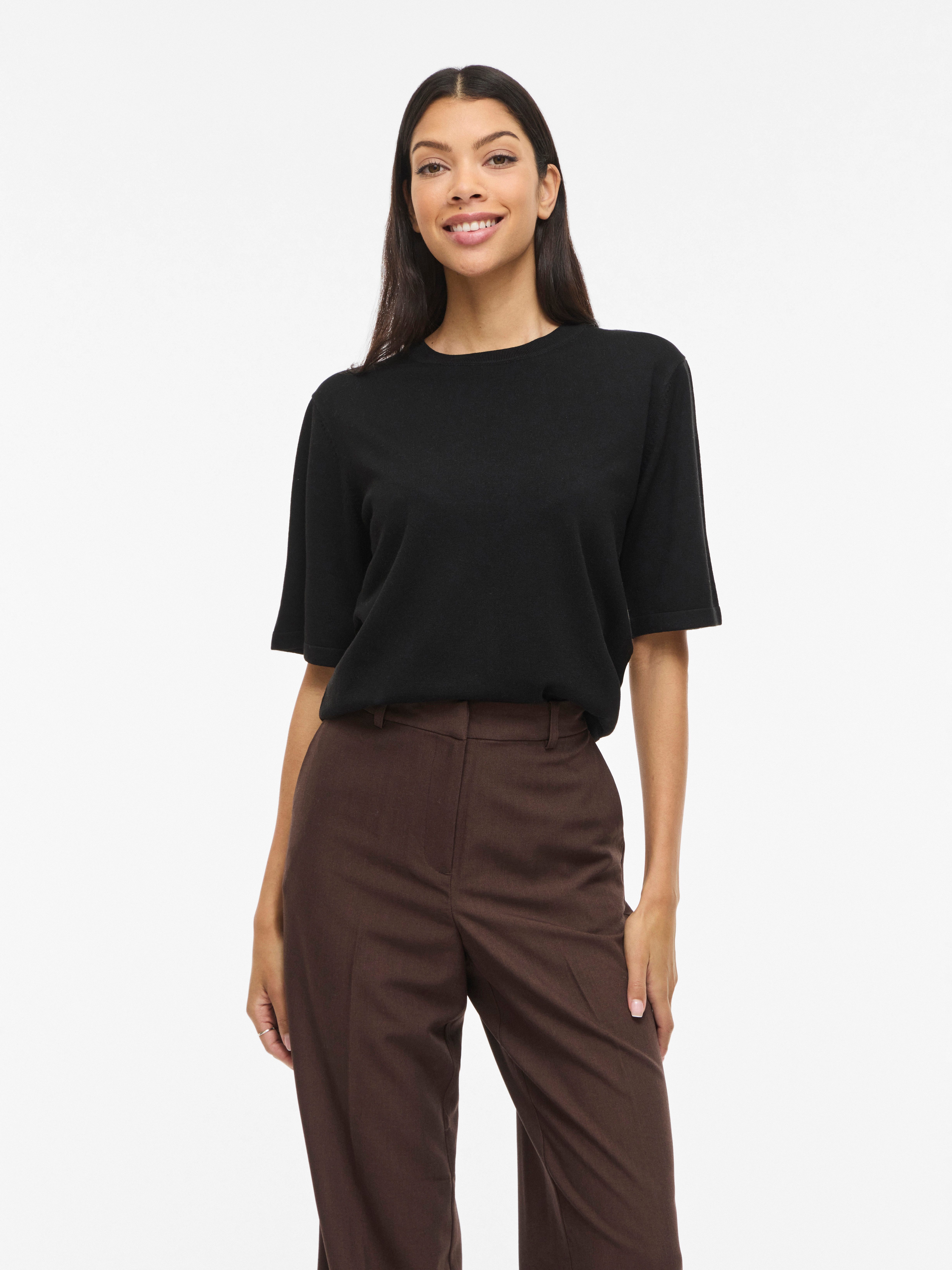 Vila Kurzarmpullover VIMALU O-NECK 2/4 KNIT TOP-NOOS