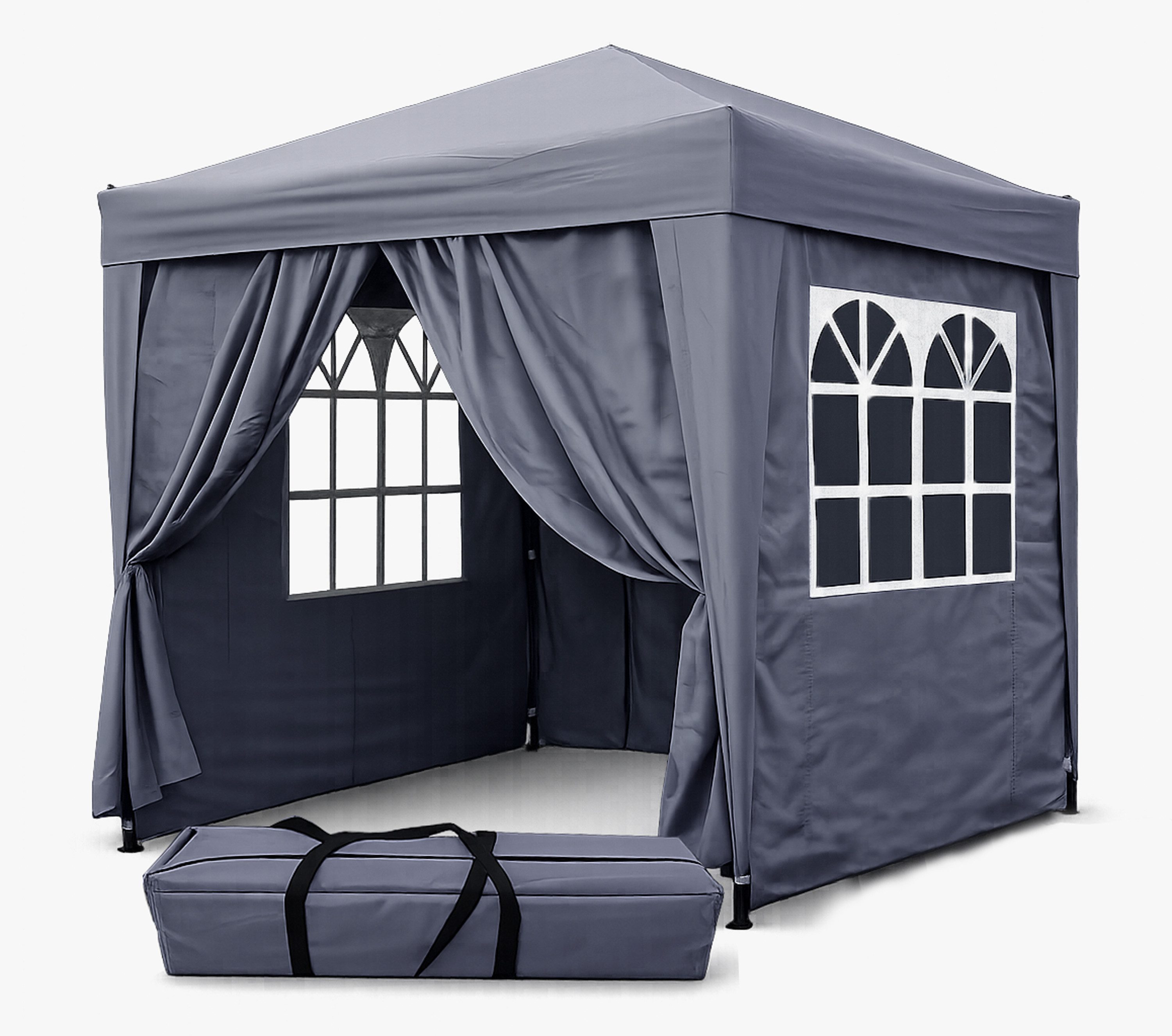 Quick Star Faltpavillon Faltpavillon 2x2m Smoky Grau, mit 4 Seitenteilen, ( günstig online kaufen