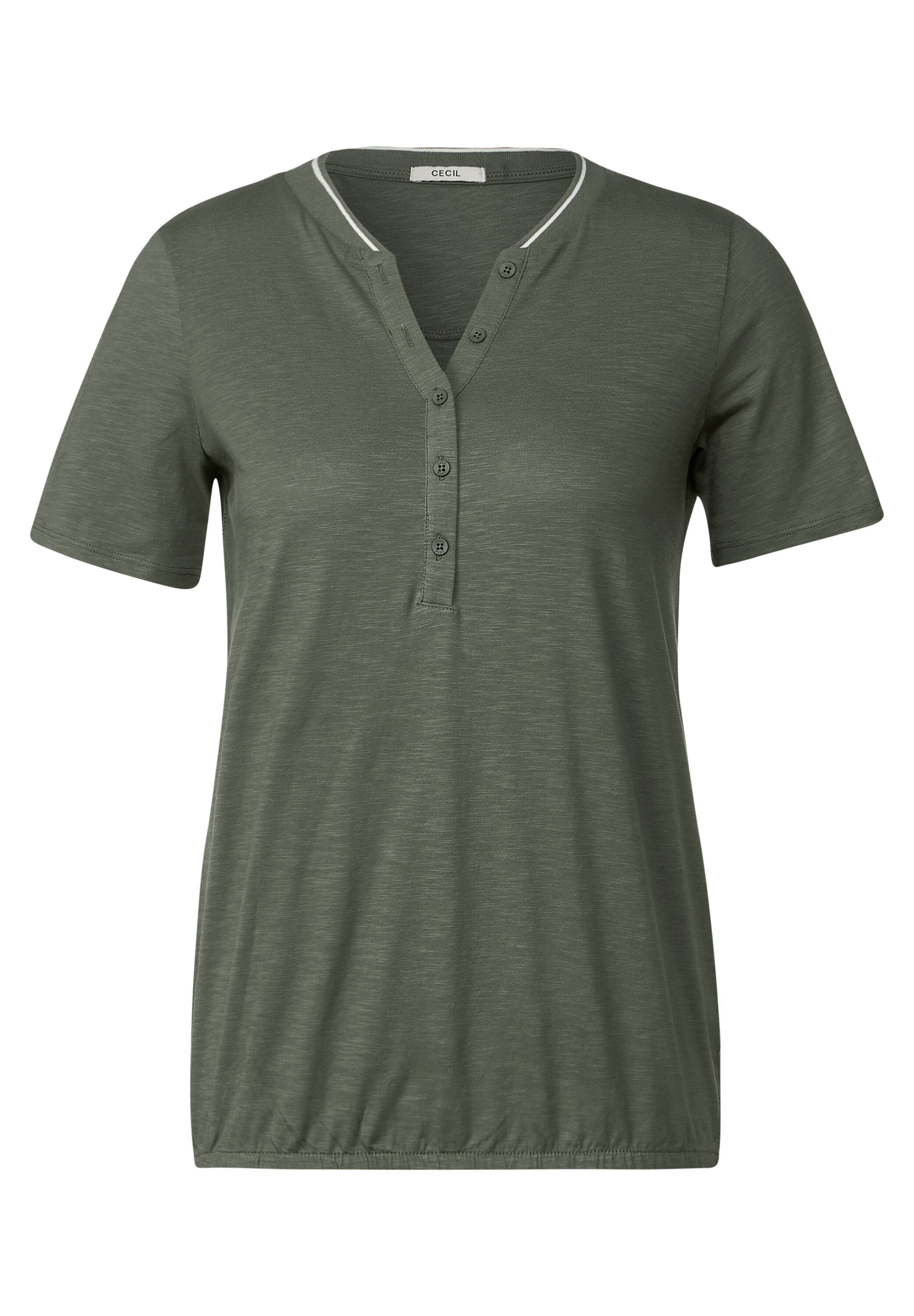 Unifarbe 3/4-Arm-Shirt desert in olive green Cecil
