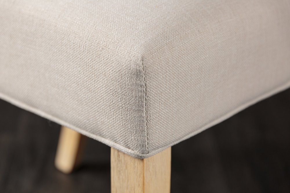 riess-ambiente Polsterstuhl CASTLE beige/natur - Strukturstoff, Holzbeine, mit Ziersteppung (Einzelartikel, 1 St), Landhaus & Chesterfield-Kombination - ideal f – Bild 5 von 5