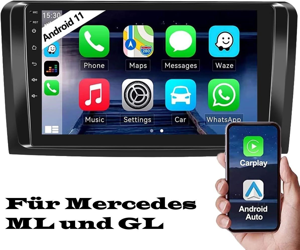 GABITECH für Mercedes Carplay Benz 4GB GL Autoradio 9 Android 12.0 unf Einbau-Navigationsgerät zoll ML