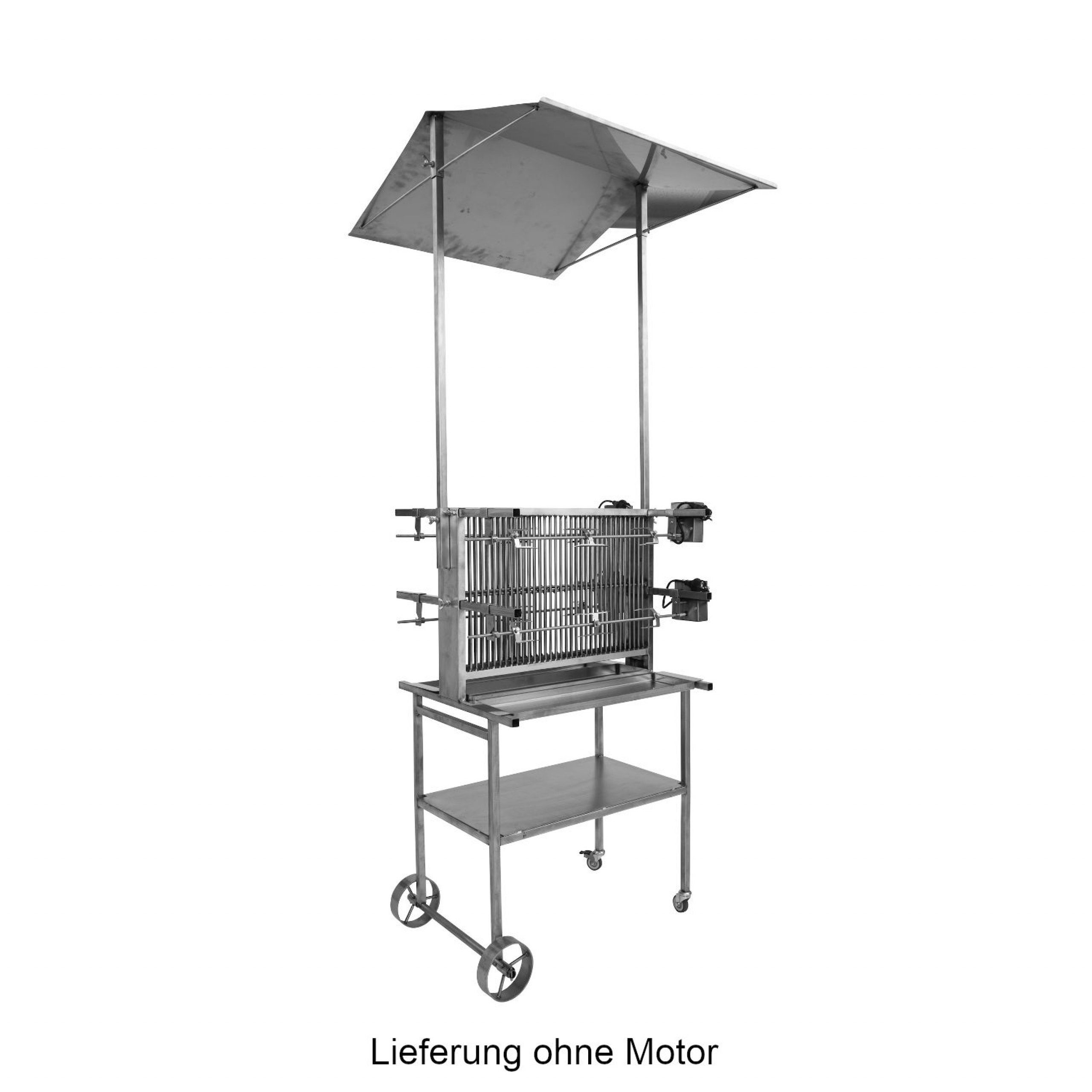 Schneider Grillgeräte GmbH & Co.KG Feuerstelle Schneider fahrbarer Vertikalgrill mit Dach Gesundheitsgrill 4-fach
