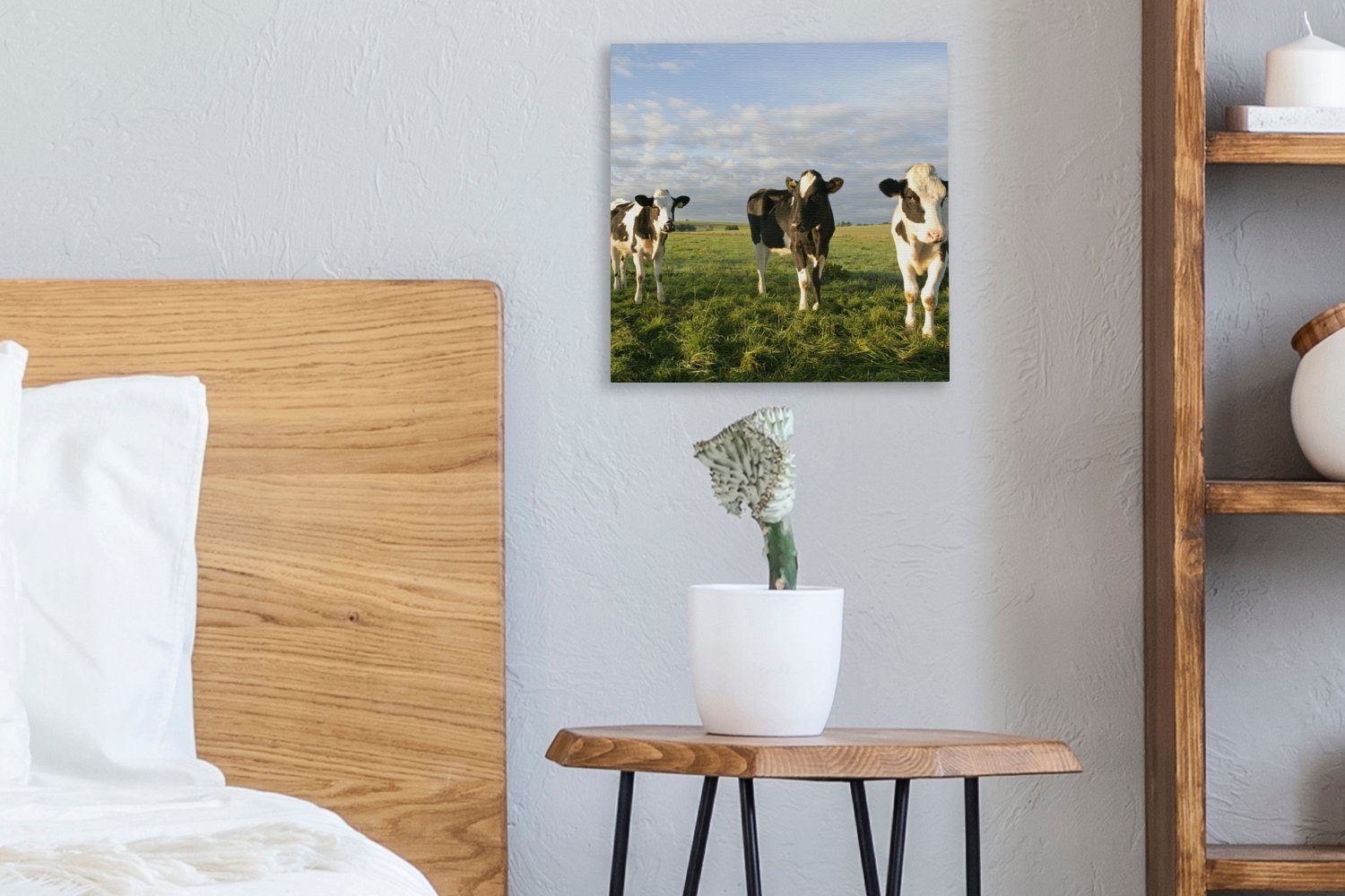 -Tier, (1 Schlafzimmer Sonne Wohnzimmer für Kuh St), - OneMillionCanvasses® Bilder Leinwandbild Leinwand bunt