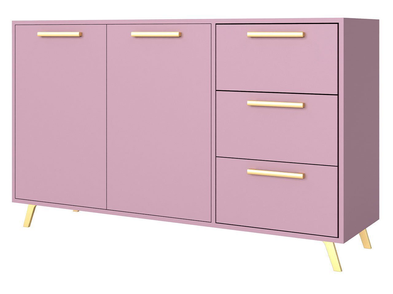 Compleo Kommode ALEX II mit 3 Выдвижные ящики und 2 Türen, Glamour design, praktische Kommode