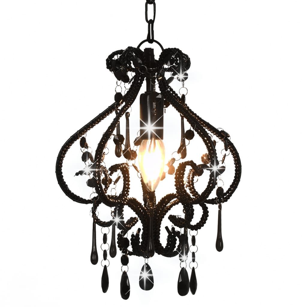 vidaXL Deckenleuchten NA Lampe Kronleuchter Leuchter Deckenlampe Hängelampe mit Perlen Schwa