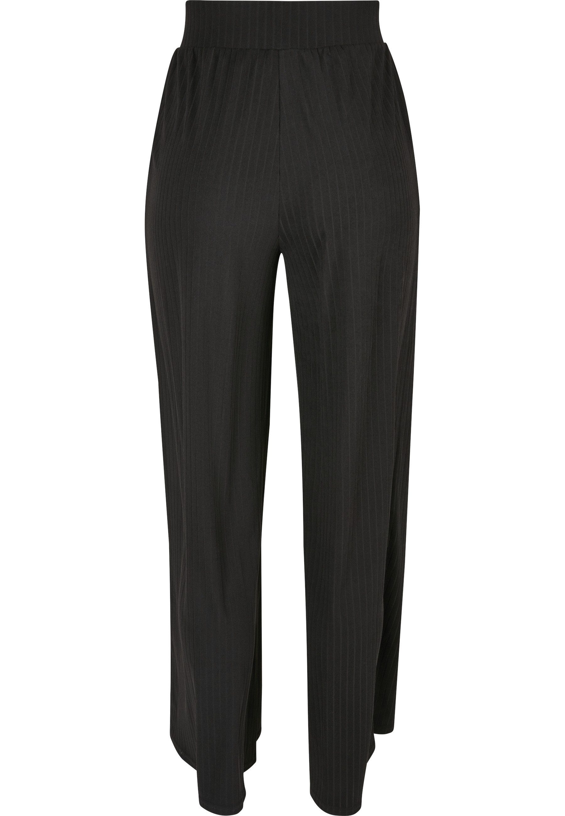 URBAN CLASSICS Stoffhose Urban Classics Damen Ladies Rib Jersey Wide Leg Pants (1-tlg)