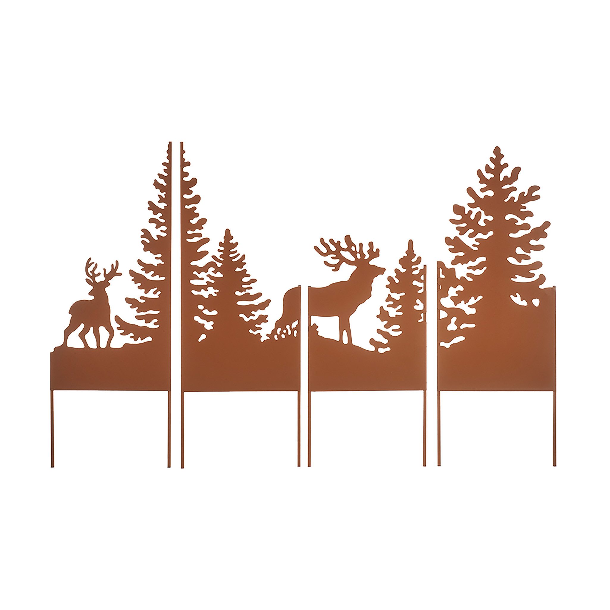 Kobolo Gartenstecker Dekostecker Set - FOREST – aus Metall in Rostoptik günstig online kaufen