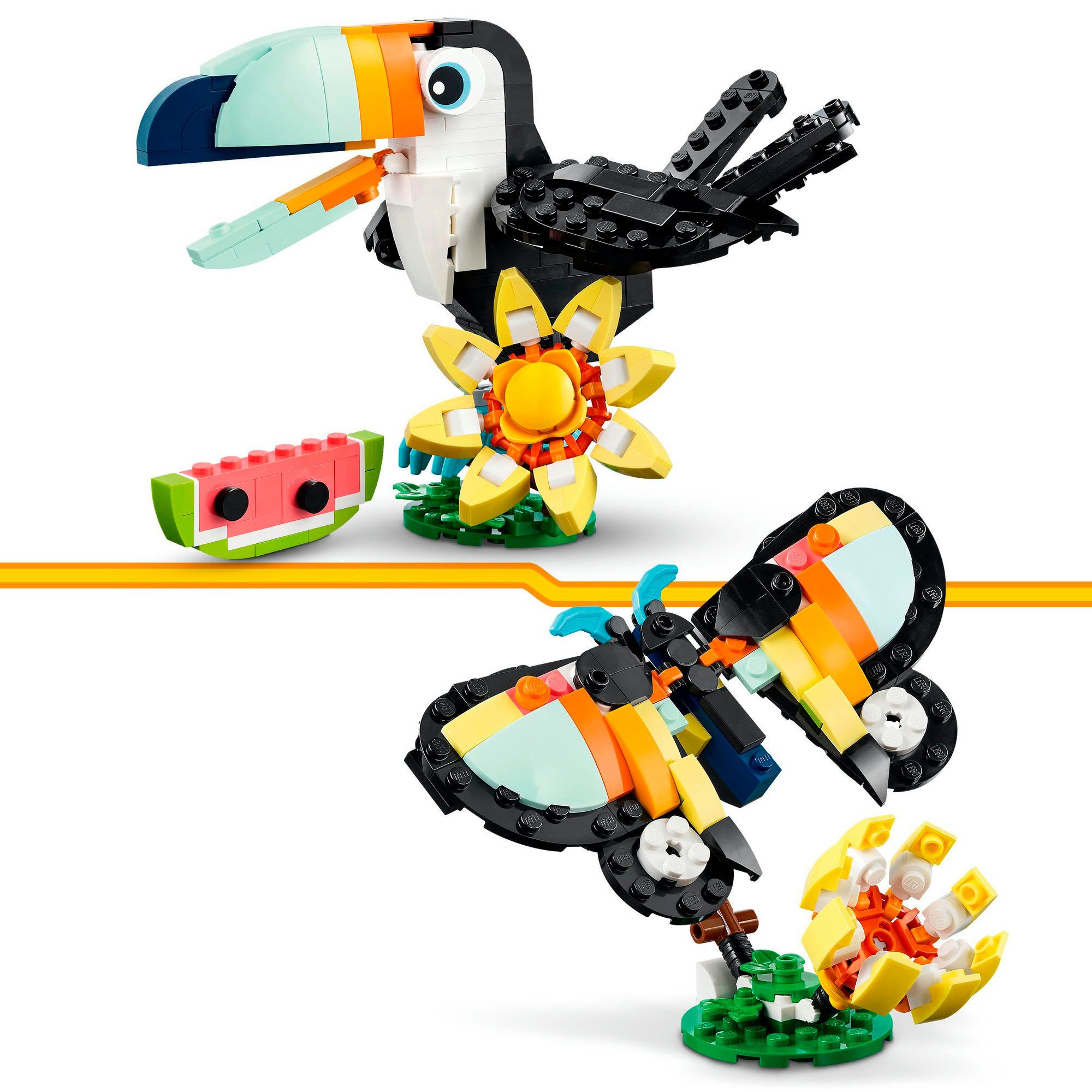 LEGO® Wilde Tiere: Tropischer Tukan (31173), LEGO Creator Konstruktionsspielsteine, (225 St), Made in Europe – Bild 4 von 5