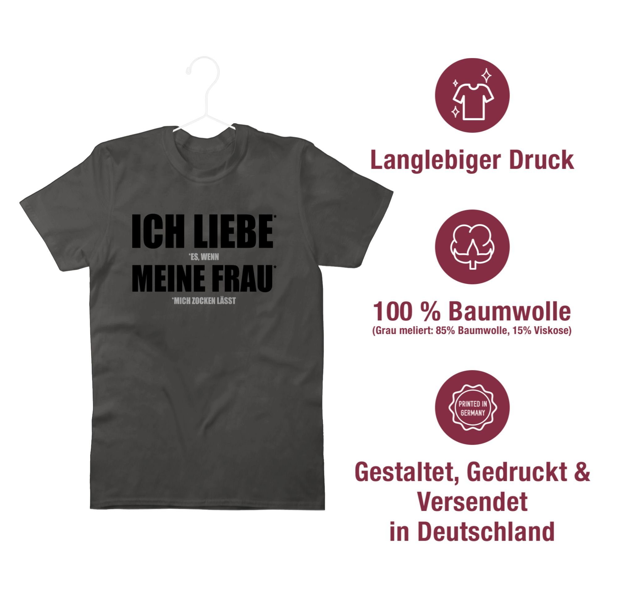 liebe Shirtracer Nerd Dunkelgrau Geschenke 1 Frau meine T-Shirt Ich