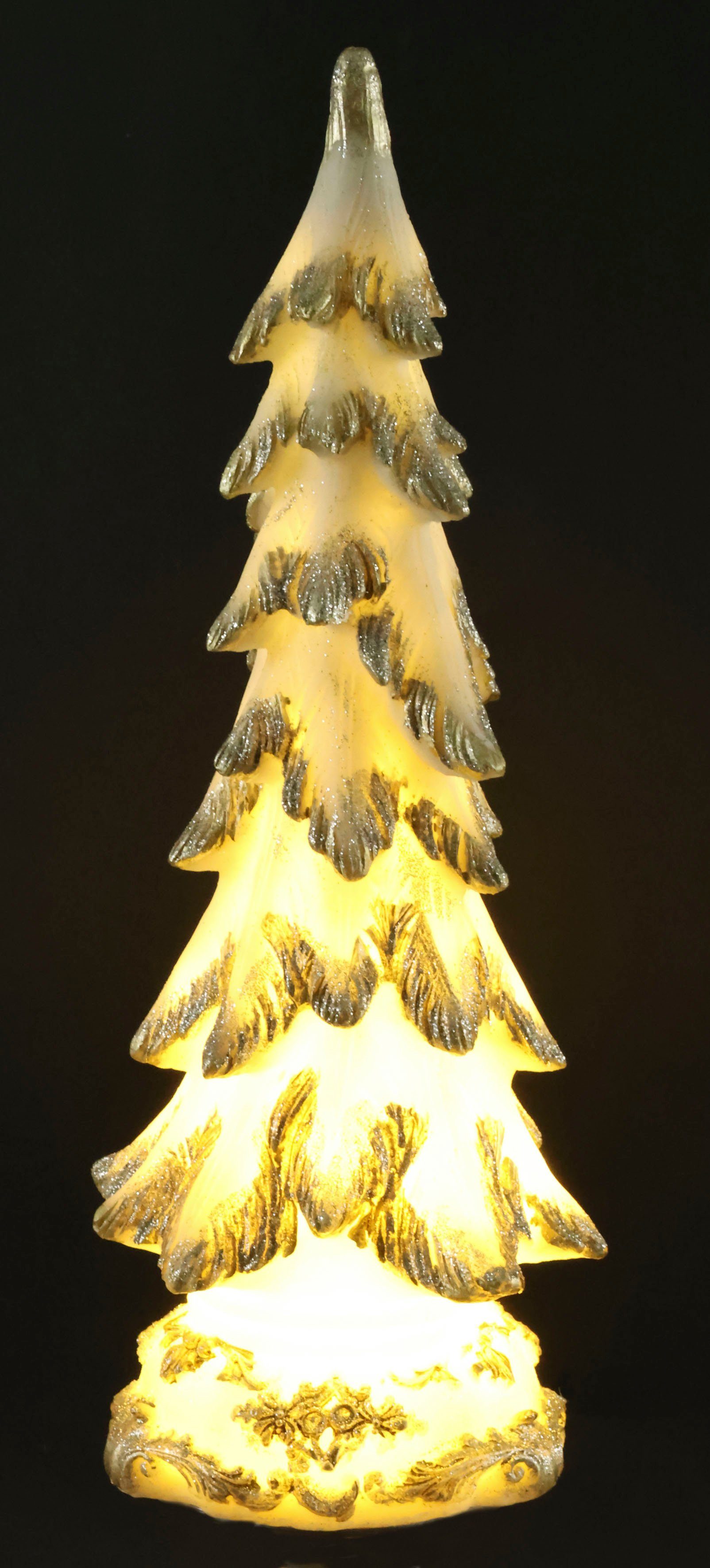 I.GE.A. LED Baum Tannenbaum, LED fest integriert, Warmweiß, Weihnachtsdeko aus Polyresin, Höhe ca. 34 cm | LED-Bäume