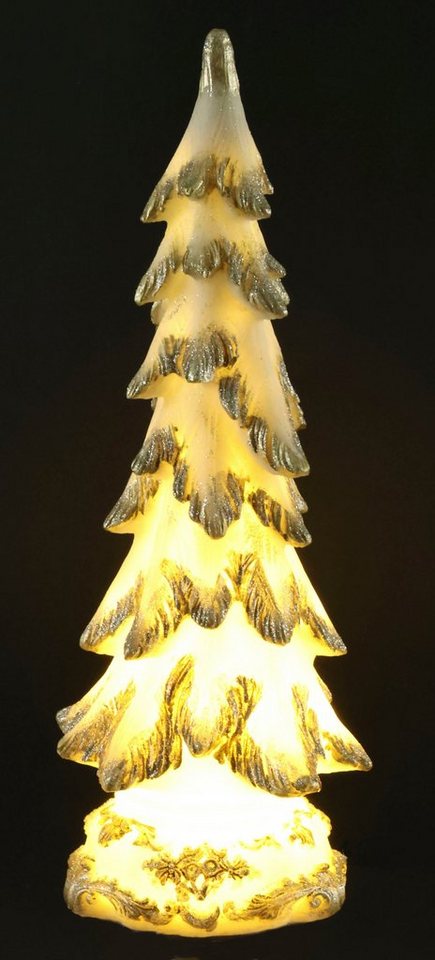 I.GE.A. LED Baum Tannenbaum, LED fest integriert, Warmweiß, Weihnachtsdeko  aus Polyresin, Höhe ca. 34 cm