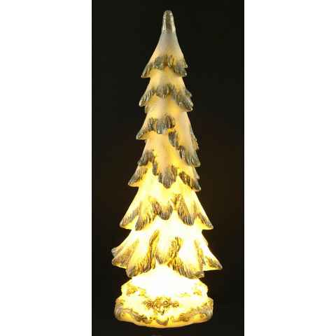I.GE.A. Dekobaum Tannenbaum mit LED Beleuchtung (1 St), Weihnachtsdeko aus Polyresin, Höhe ca. 34 cm