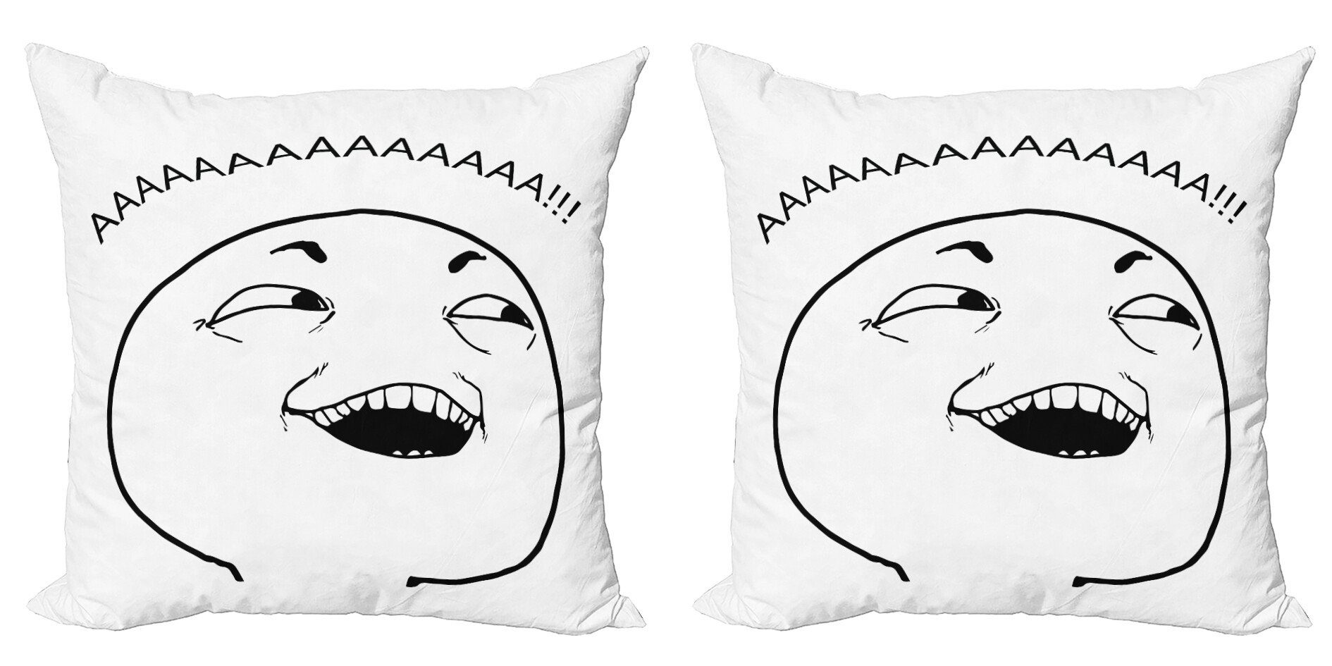 Kissenbezüge Modern Accent Doppelseitiger Digitaldruck, Abakuhaus (2 Stück), Humor Glücklicher Junge Meme Emojis