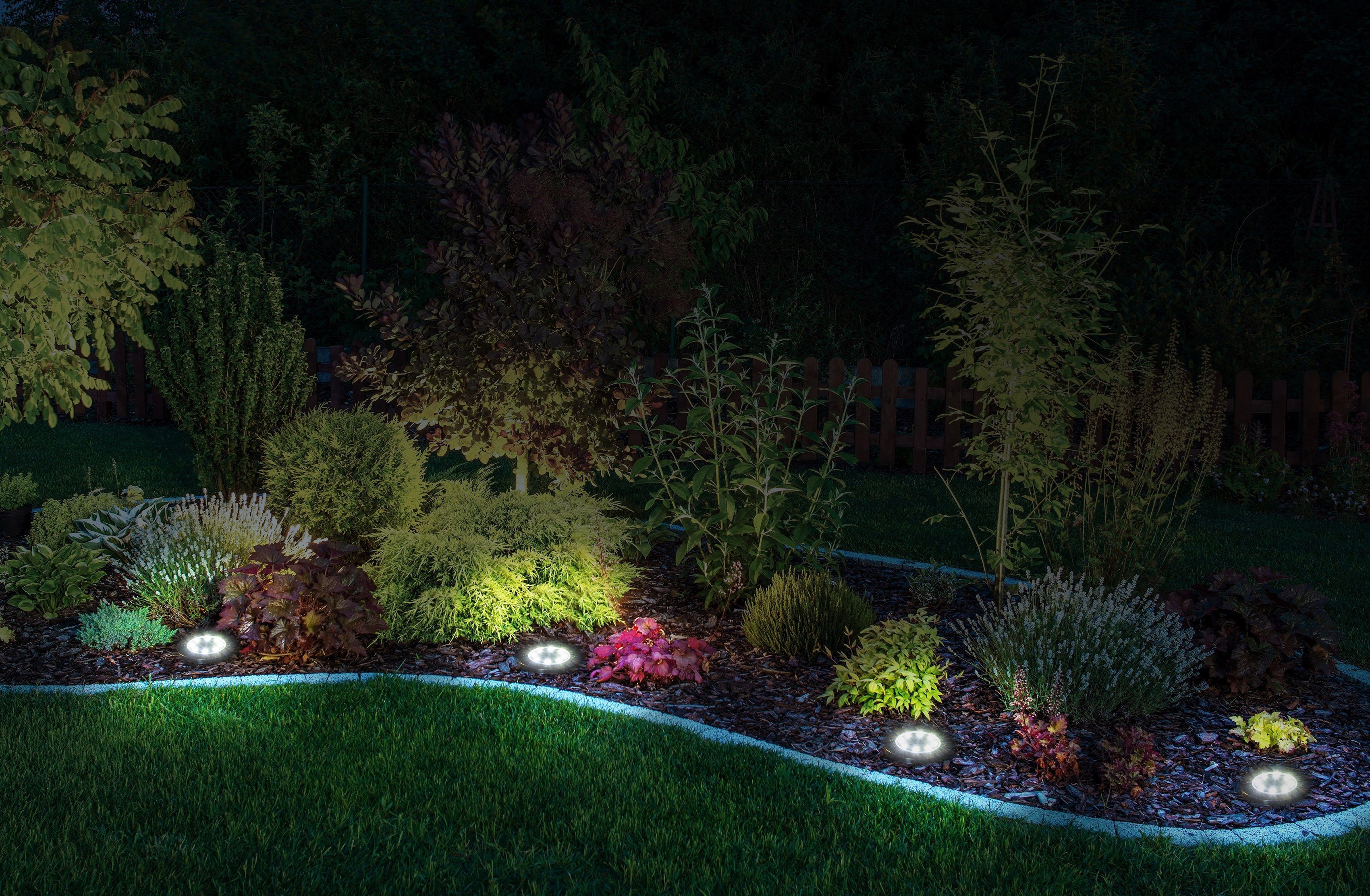 näve LED Gartenleuchte Kian, LED Set integriert, fest Solar-Boden-Erdspieß, 6er LED Warmweiß