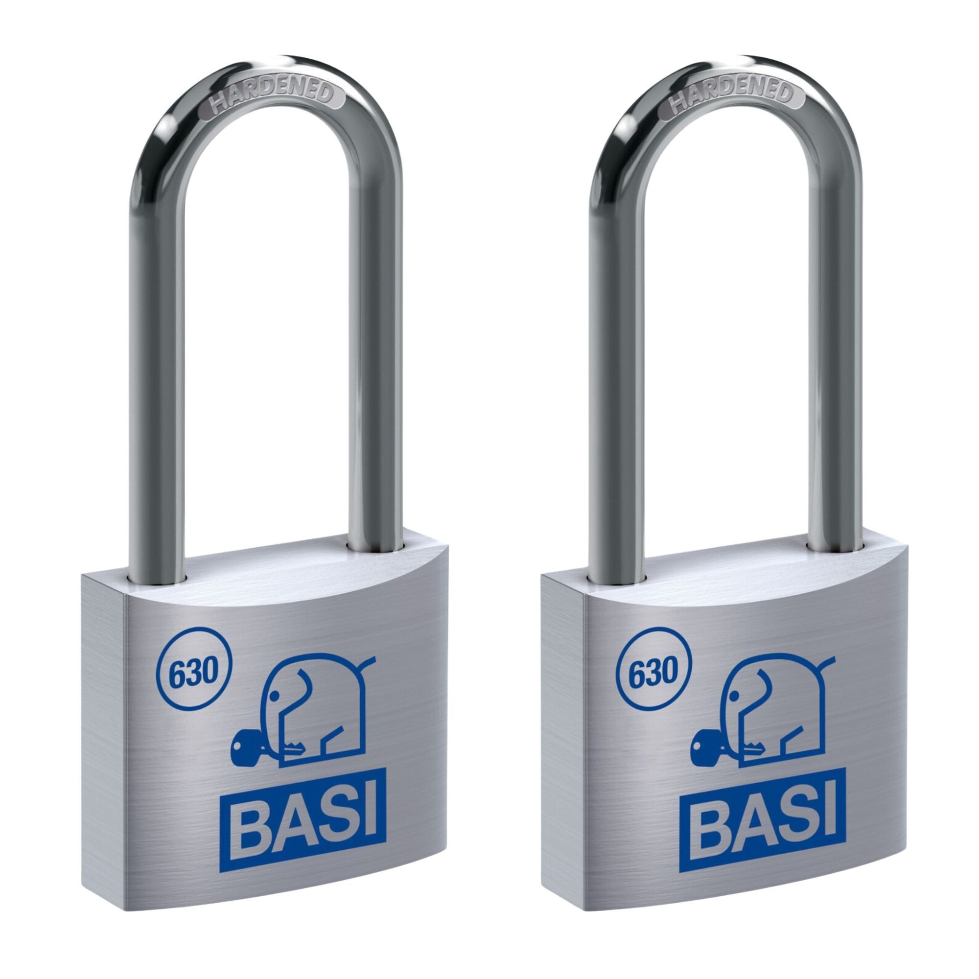 BASI Vorhängeschloss Vorhangschloss, (Spar-Set, 2-tlg), 2er Set, Breite 40 mm, Höhe Bügel 40 mm, Aluminium, 4 Schlüssel, VS