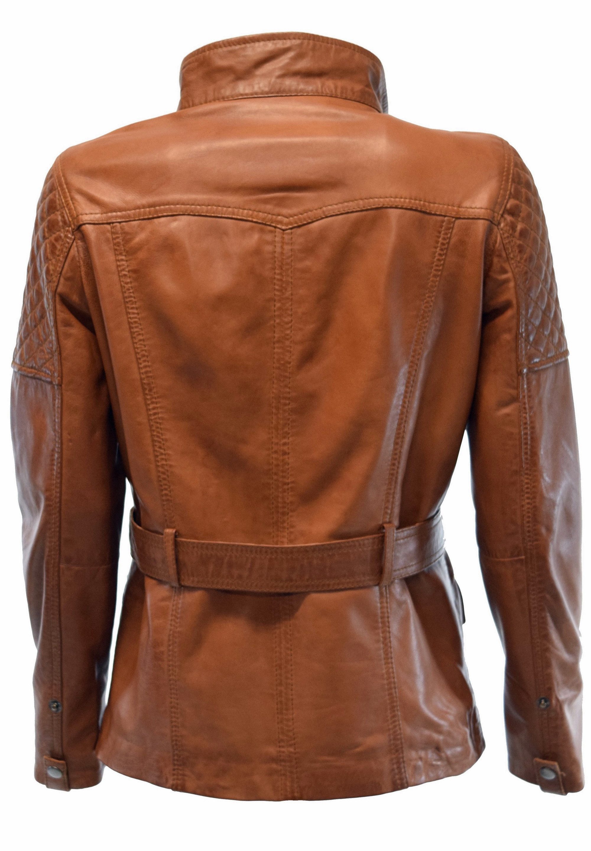Zimmert Leather Lederjacke Gyda weiches Leder, Cognac Braun, Schwarz – Bild 3 von 5