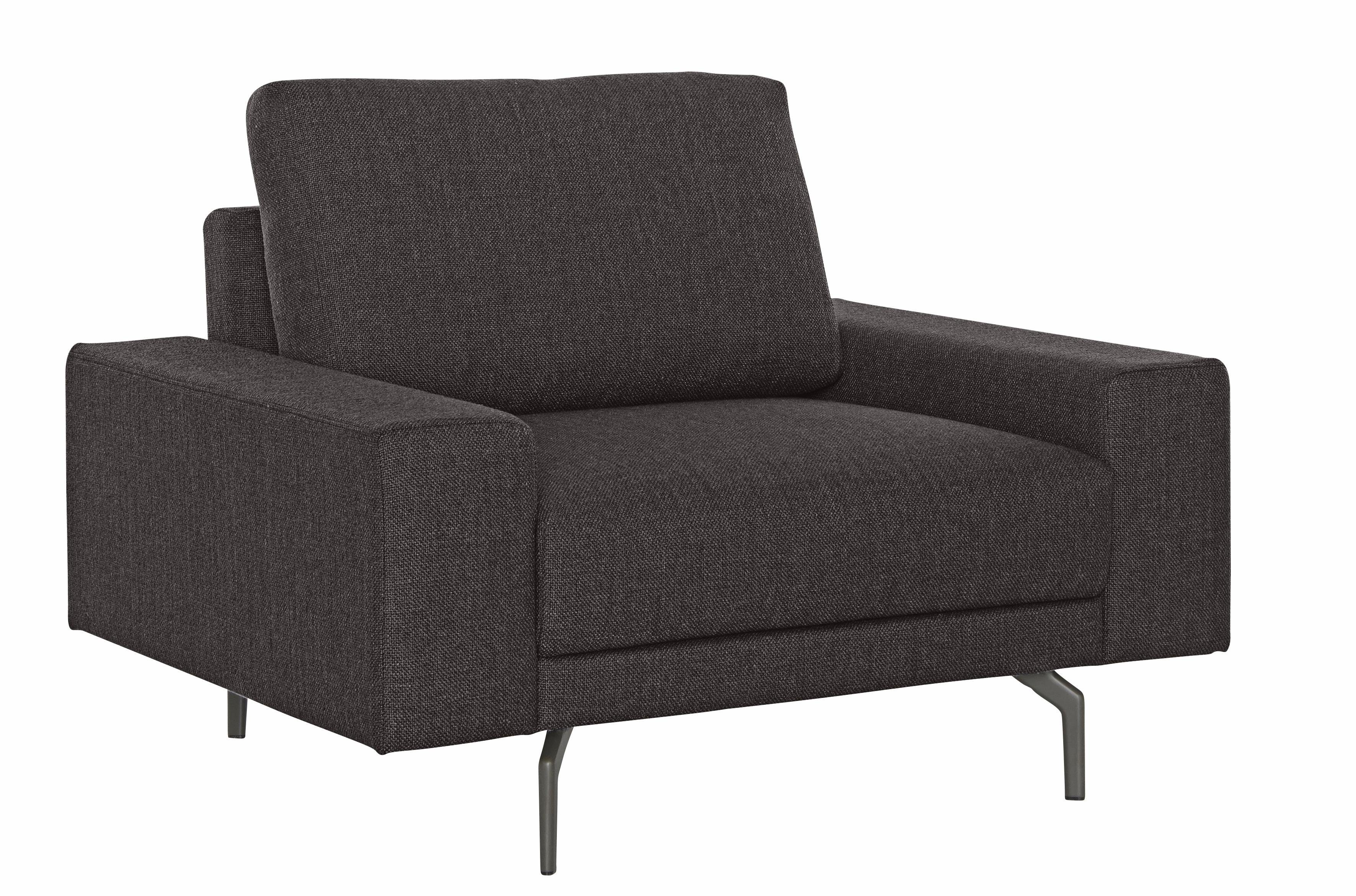 hülsta sofa Sessel hs.450, Armlehne Breite 120 umbragrau, cm in niedrig, breit Alugussfüße