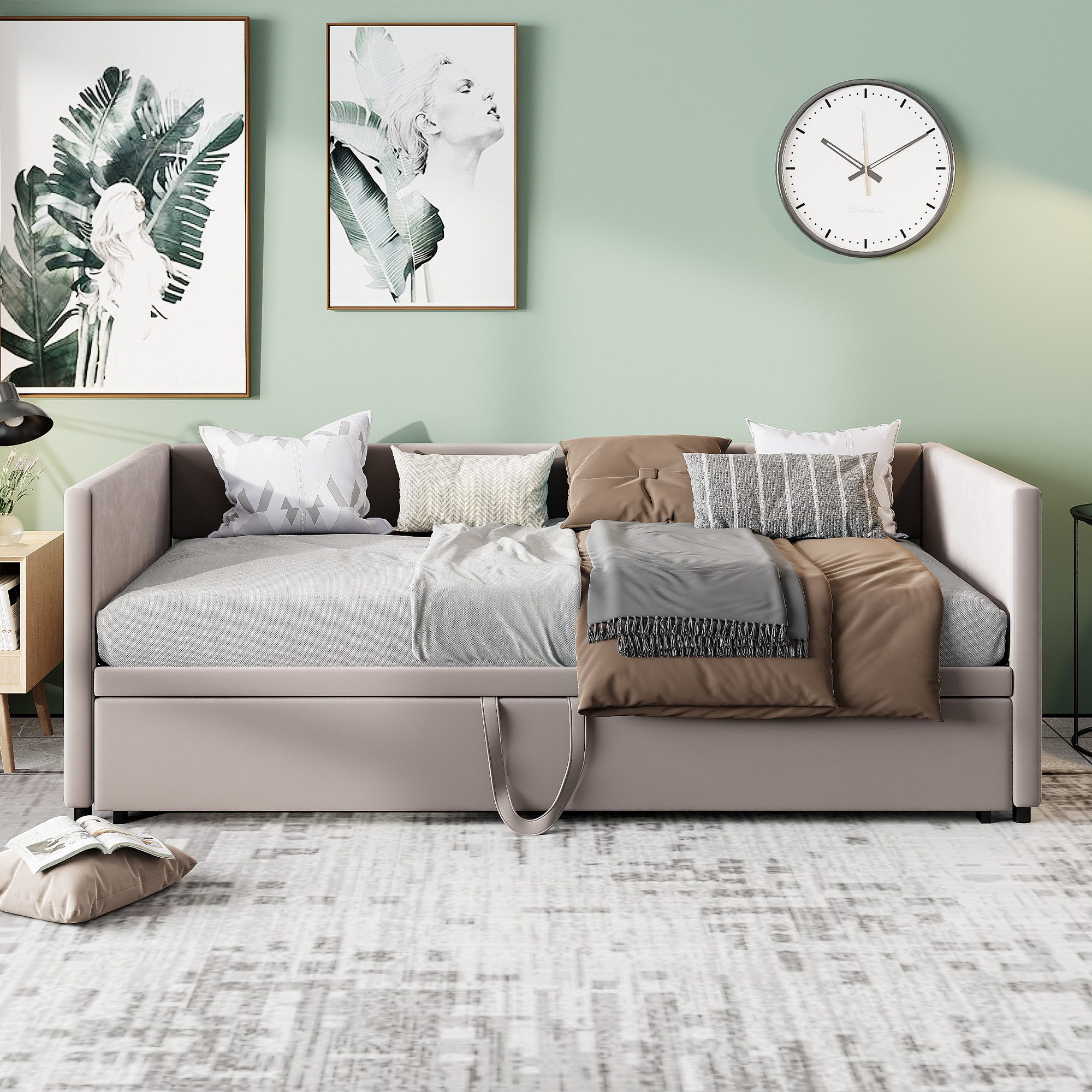 PXloue Daybett Schlafsofa Polsterbett Doppelbett Ausziehbar günstig online kaufen
