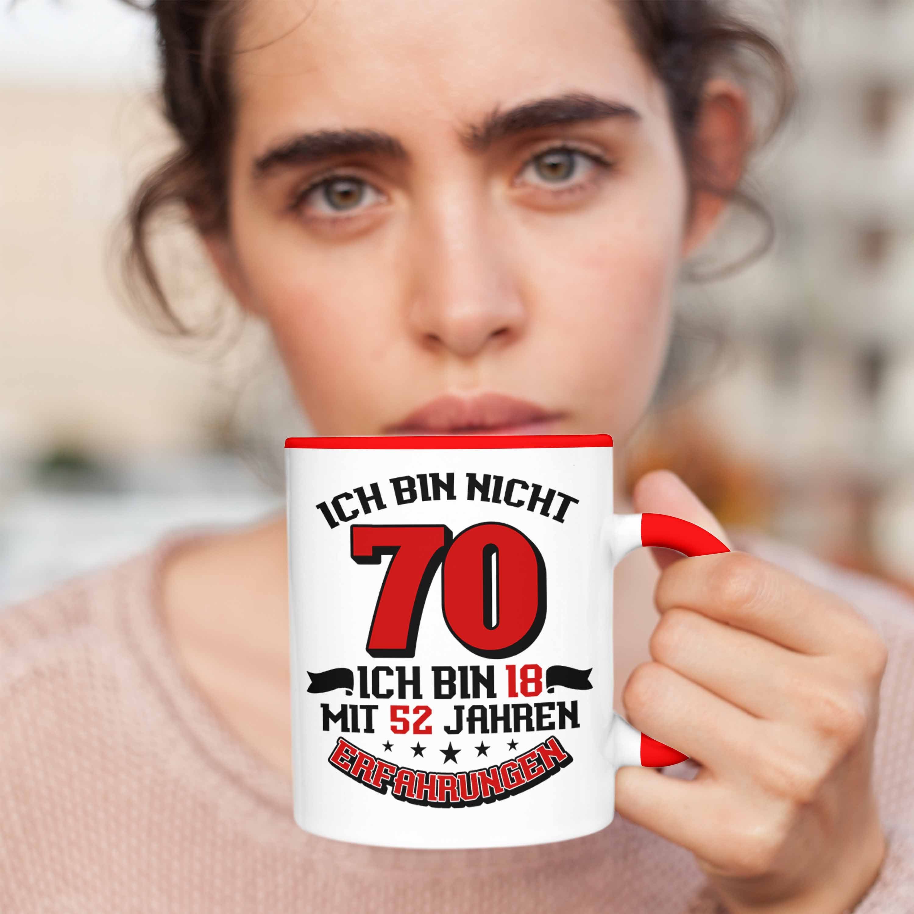 Trendation Tasse Tasse 70. Männer Rot 70 Frauen für Geschenkidee 18 Jahre Spruch Geburtstag