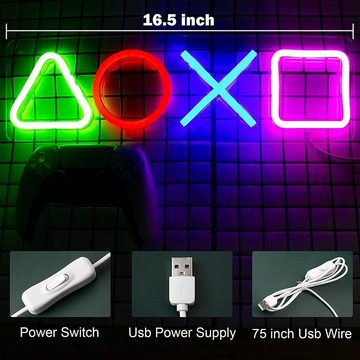 zggzerg LED Stripe Gaming Lampe - PS Playstation Symbol Licht - Neonlicht Leuchtreklame